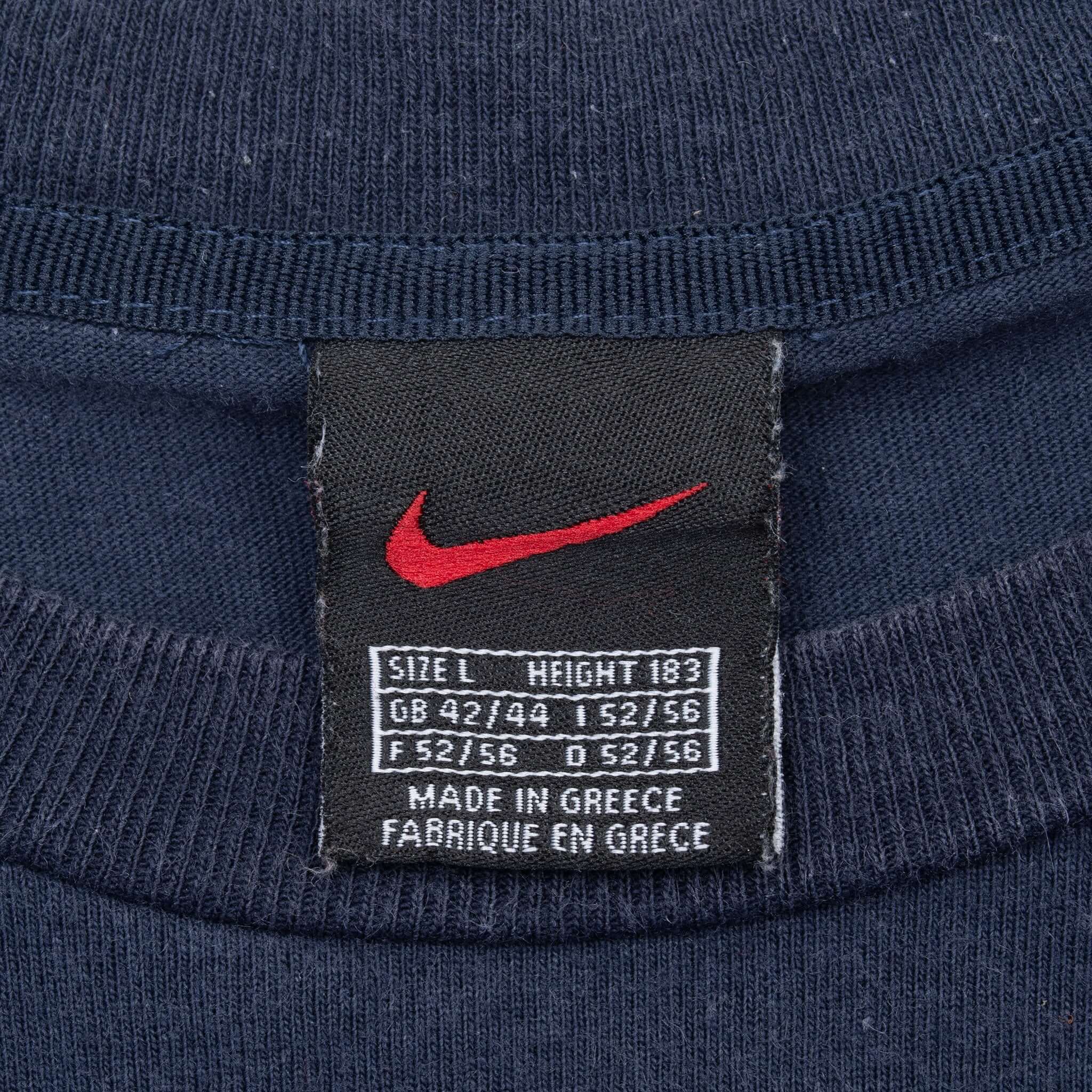 Vintage Nike Classic Swoosh Navy Blue Tee Shirt 1990S Size Large