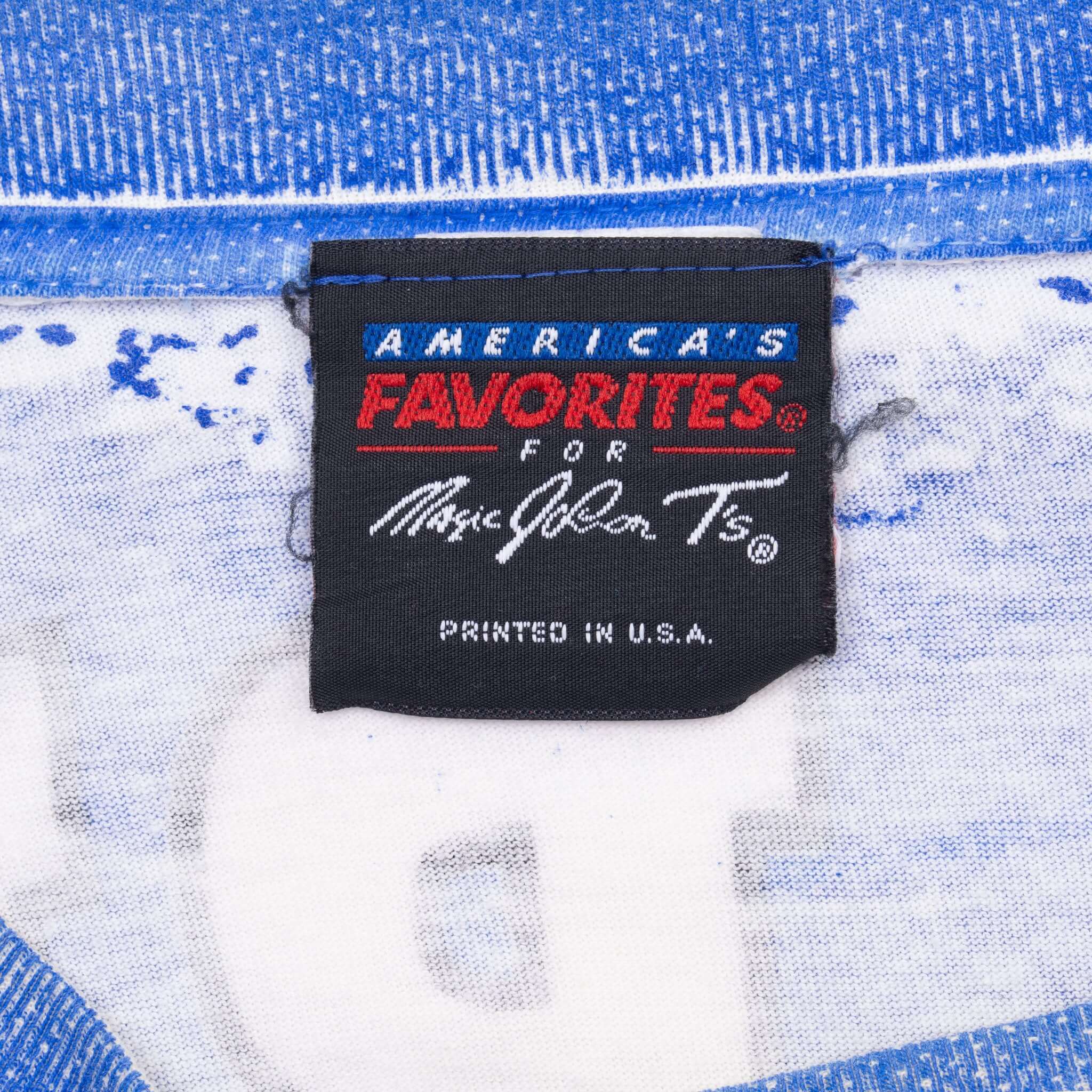 Vintage Nfl Denver Broncos All Over Print 1994 Magic Johnson T's Tee Shirt Size XL With Single Stitch Sleeves