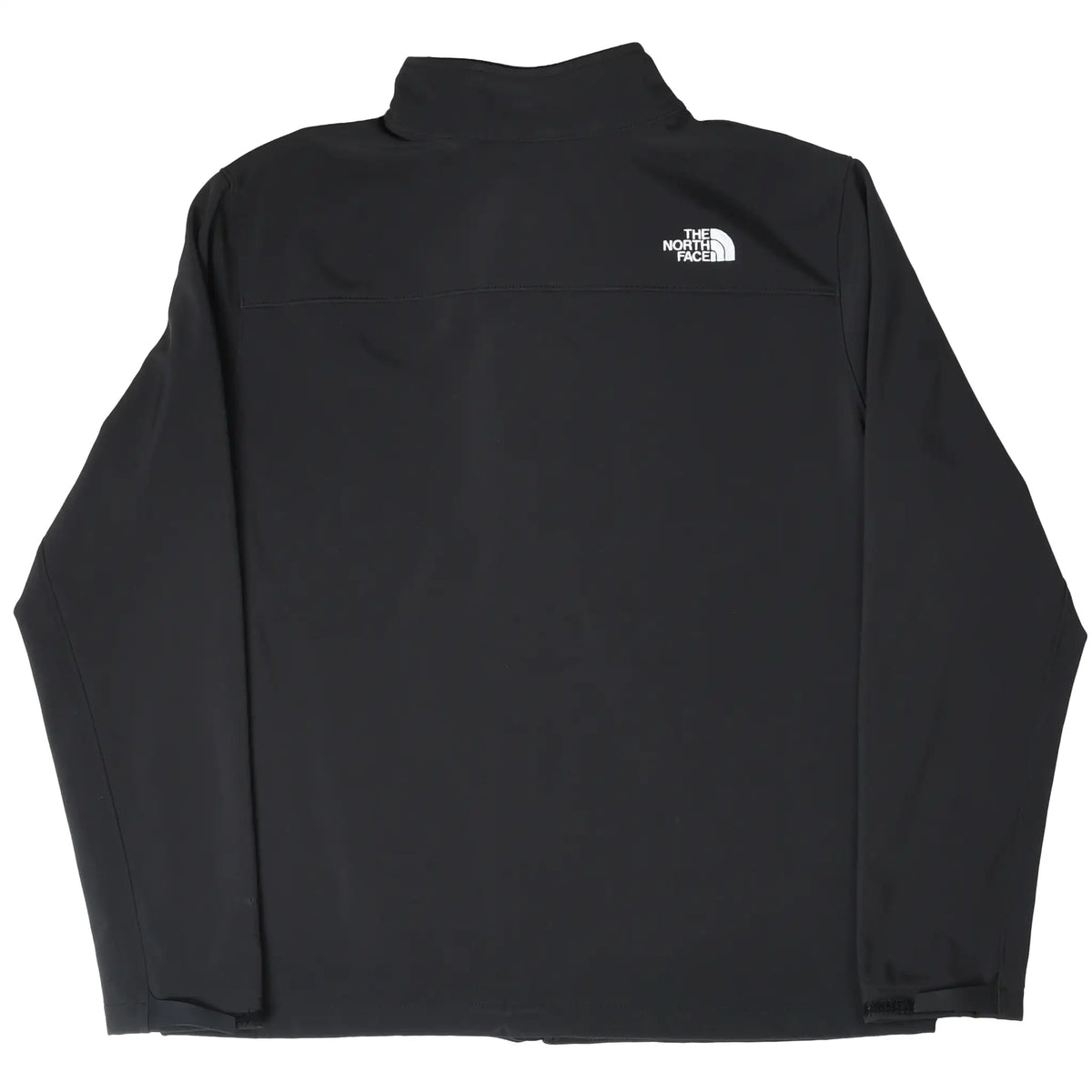 Back of black The North Face Apex Bionic jacket with white shoulder logo