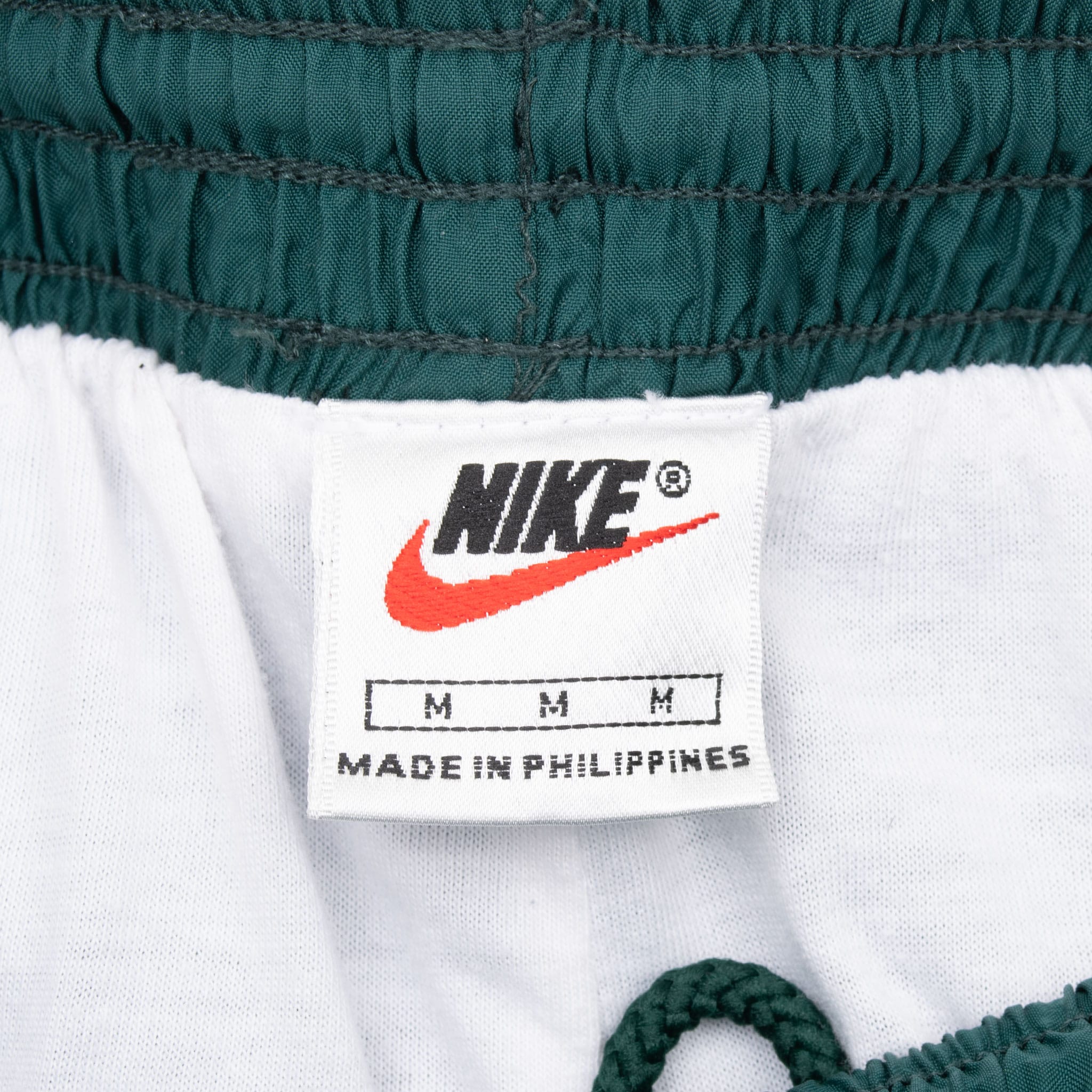 Vintage Nike Classic Swoosh Green Nylon Track Pants 1990S Size Medium