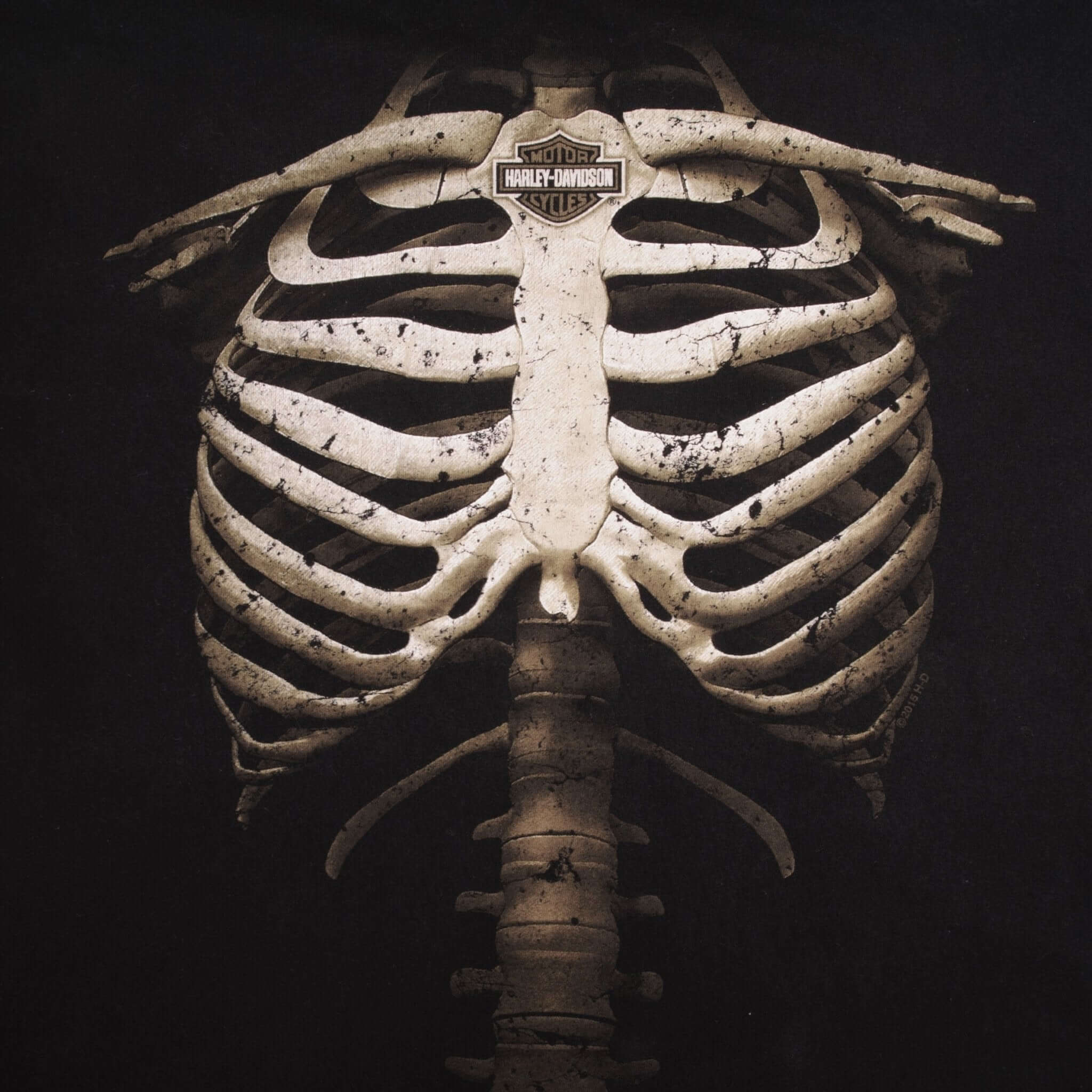 Vintage Harley Davidson Skeleton Barnett El Pasos Texas Long Sleeves Tee Shirt Size XL Made In USA