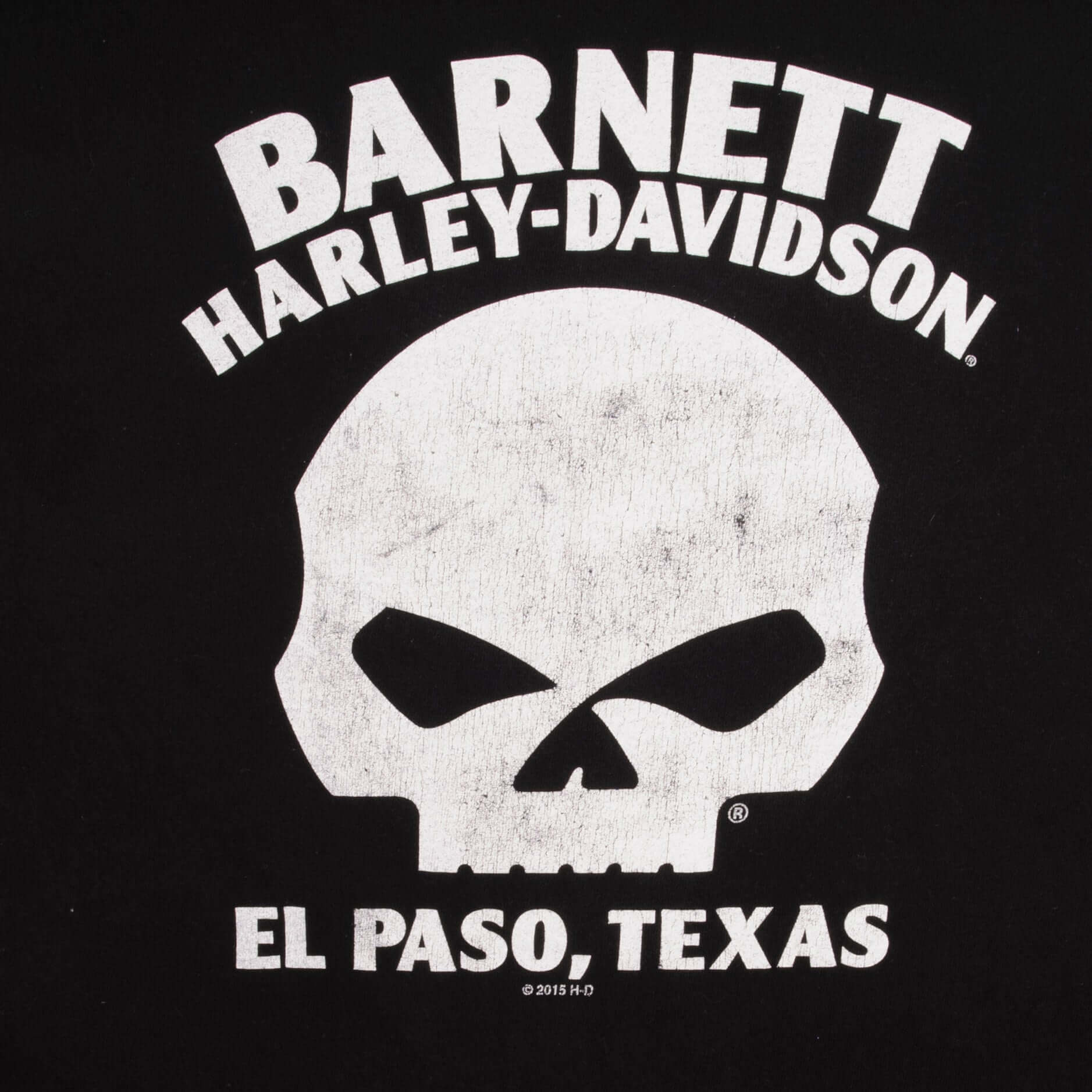 Vintage Harley Davidson Skeleton Barnett El Pasos Texas Long Sleeves Tee Shirt Size XL Made In USA