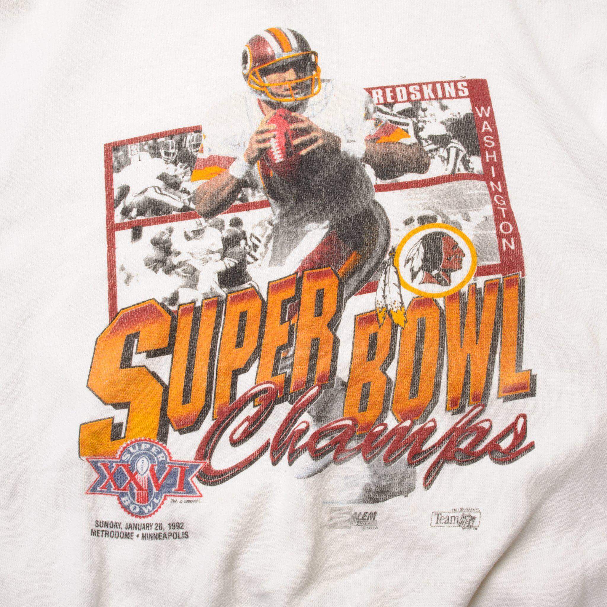 VINTAGE NFL WASHINGTON REDSKINS XXVI SUPER BOWL CHAMPS SWEATSHIRT 1992 SIZE LARGE MADE IN USA