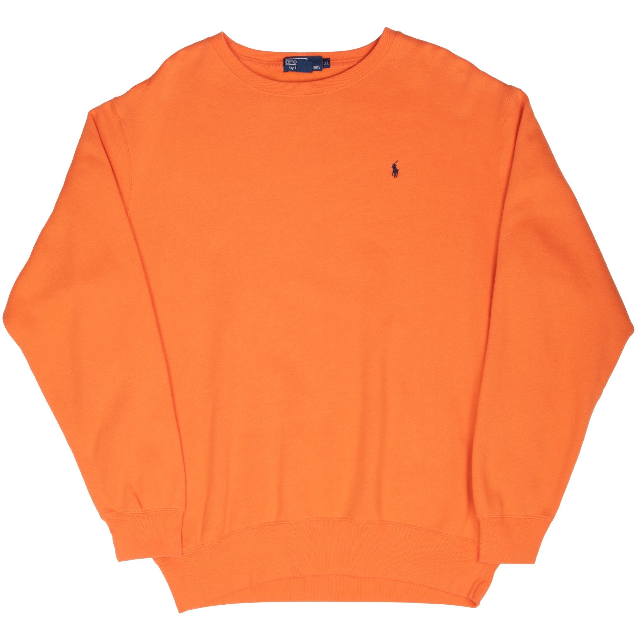 VINTAGE RALPH LAUREN 1990S CLASSIC ORANGE CREWNECK SWEATSHIRT XL MADE IN USA