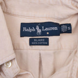 Vintage Ralph Lauren Beige Corduroy Shirt 1990S Size Small Made In USA