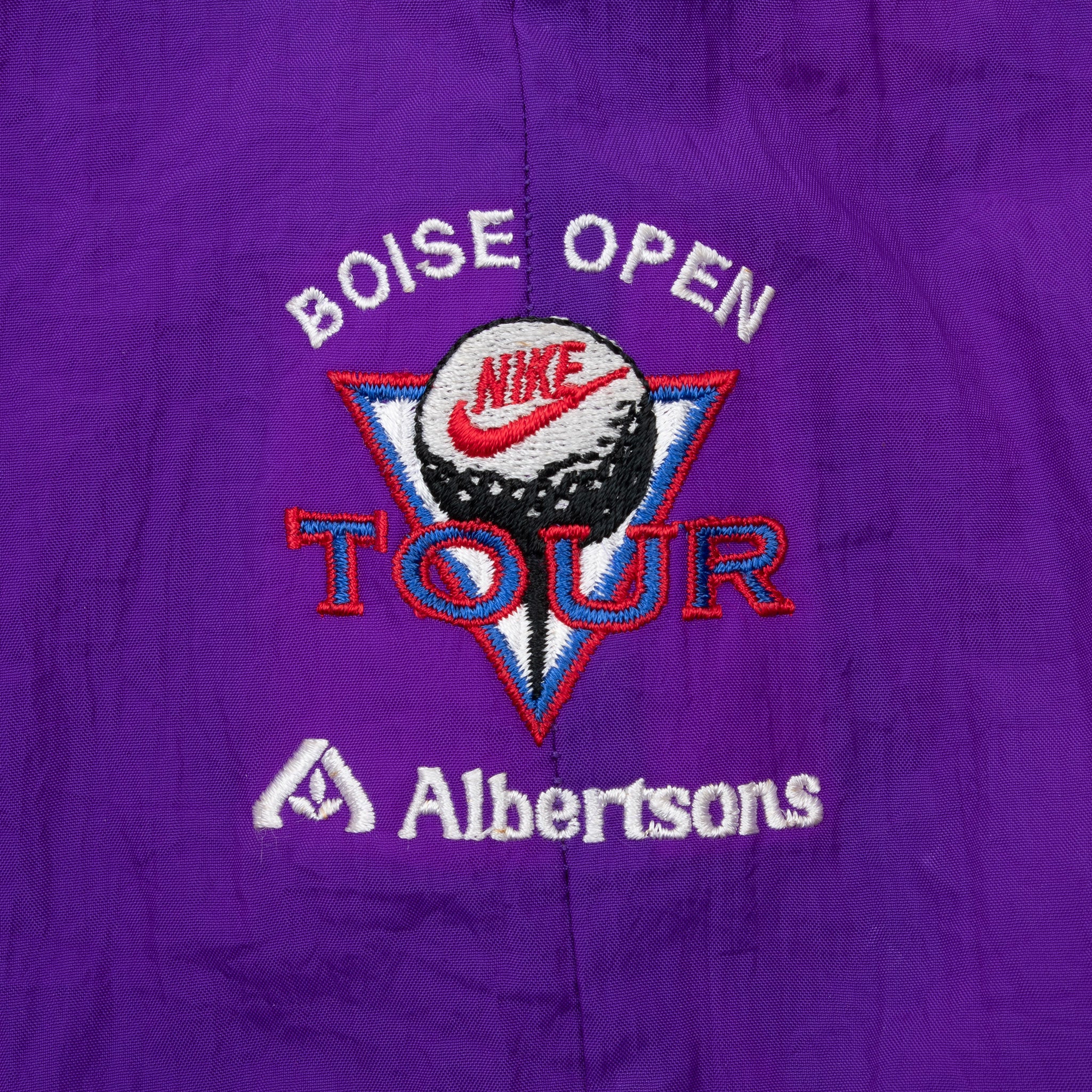 VINTAGE NIKE SWOOSH BOISE GOLF OPEN TOUR 1990S WINDBREAKER JACKET 2XL