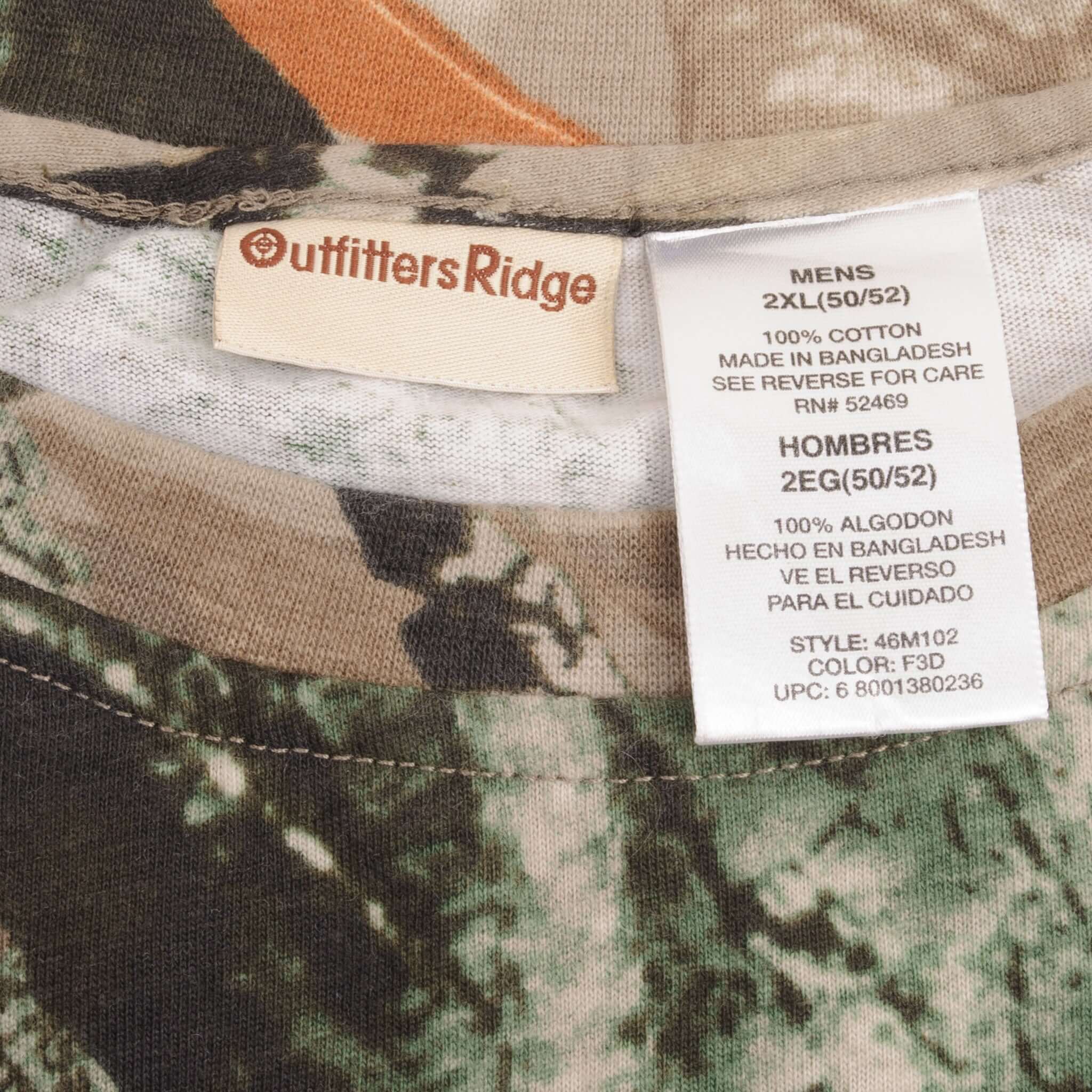 Vintage Hunting Fusion 3D Camo Long Sleeve Pocket Tee Shirt Size 2XL