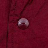 VINTAGE NIKE SPELLOUT SHERPA LINED BURGUNDY WINDBREAKER JACKET 1990S XL