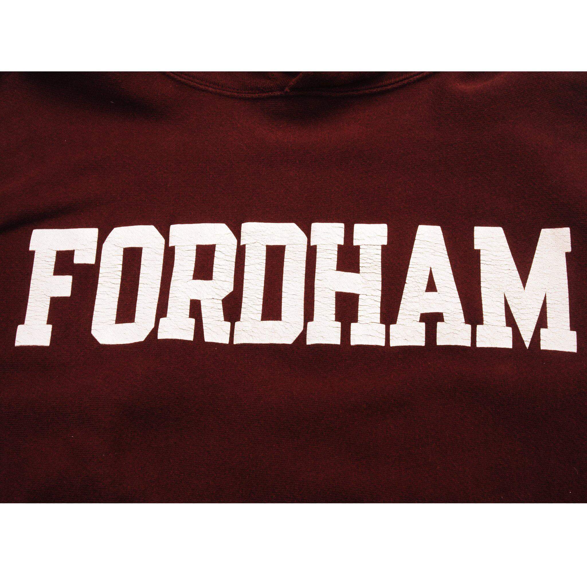 VINTAGE CHAMPION REVERSE WEAVE FORDHAM UNIVERSITY HOODIE SWEATSHIRT EARLY 1990S SIZE XL MADE IN USA