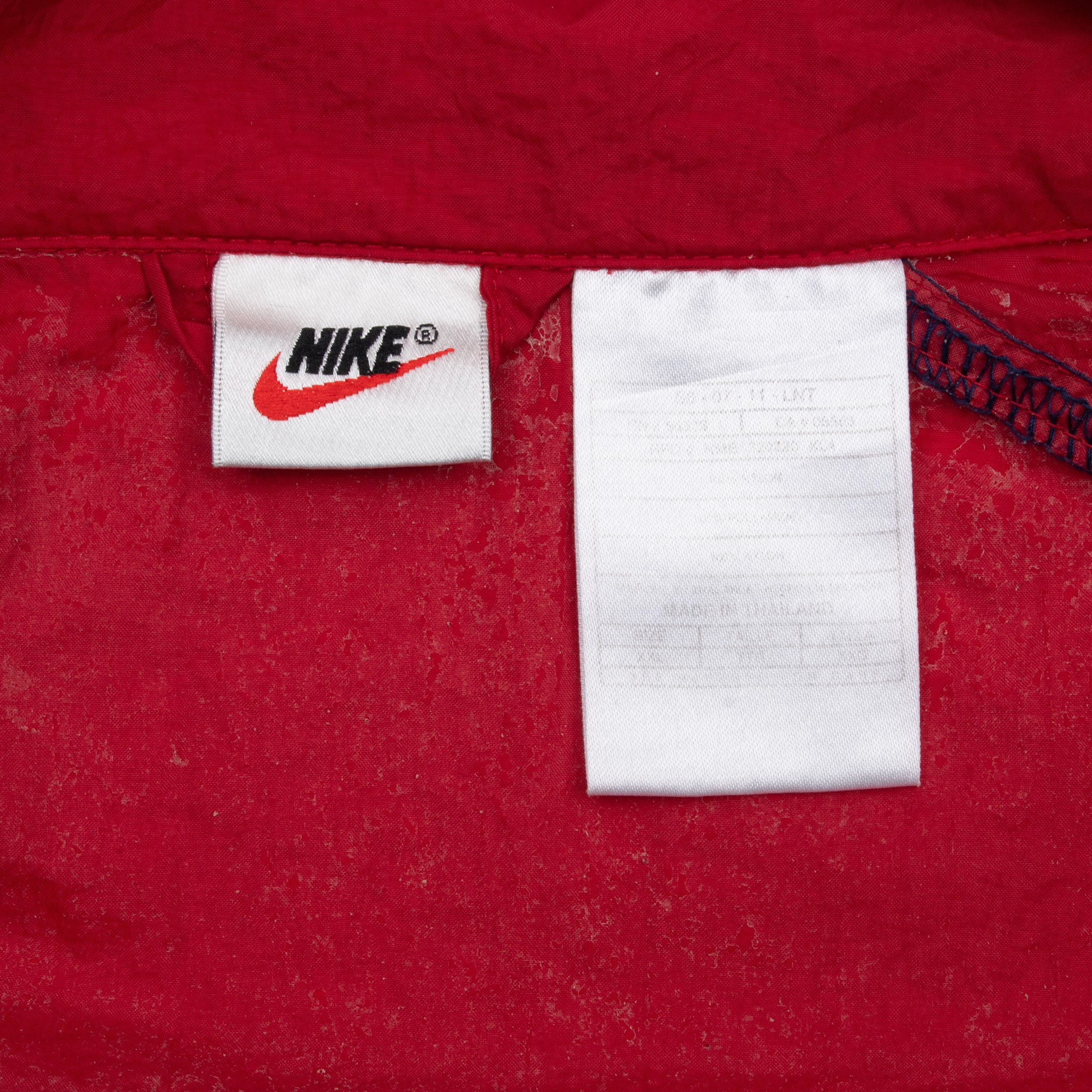 Vintage Nike Classic Swoosh Blue Red 1990S Windbreaker Jacket Size 2XL