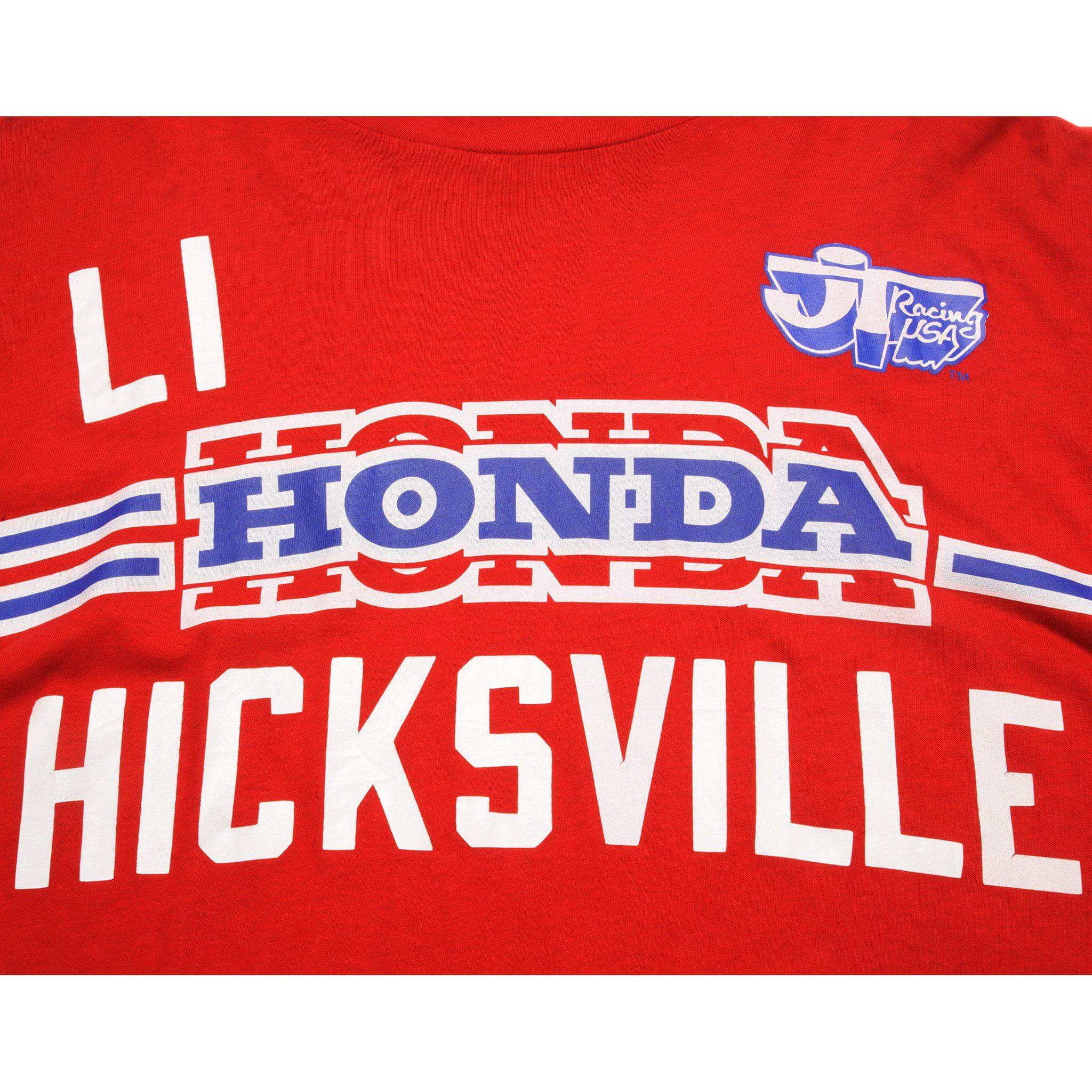 VINTAGE JT RACING HONDA MOTOCROSS MX LONG SLEEVES TEE SHIRT SIZE LARGE 1970s