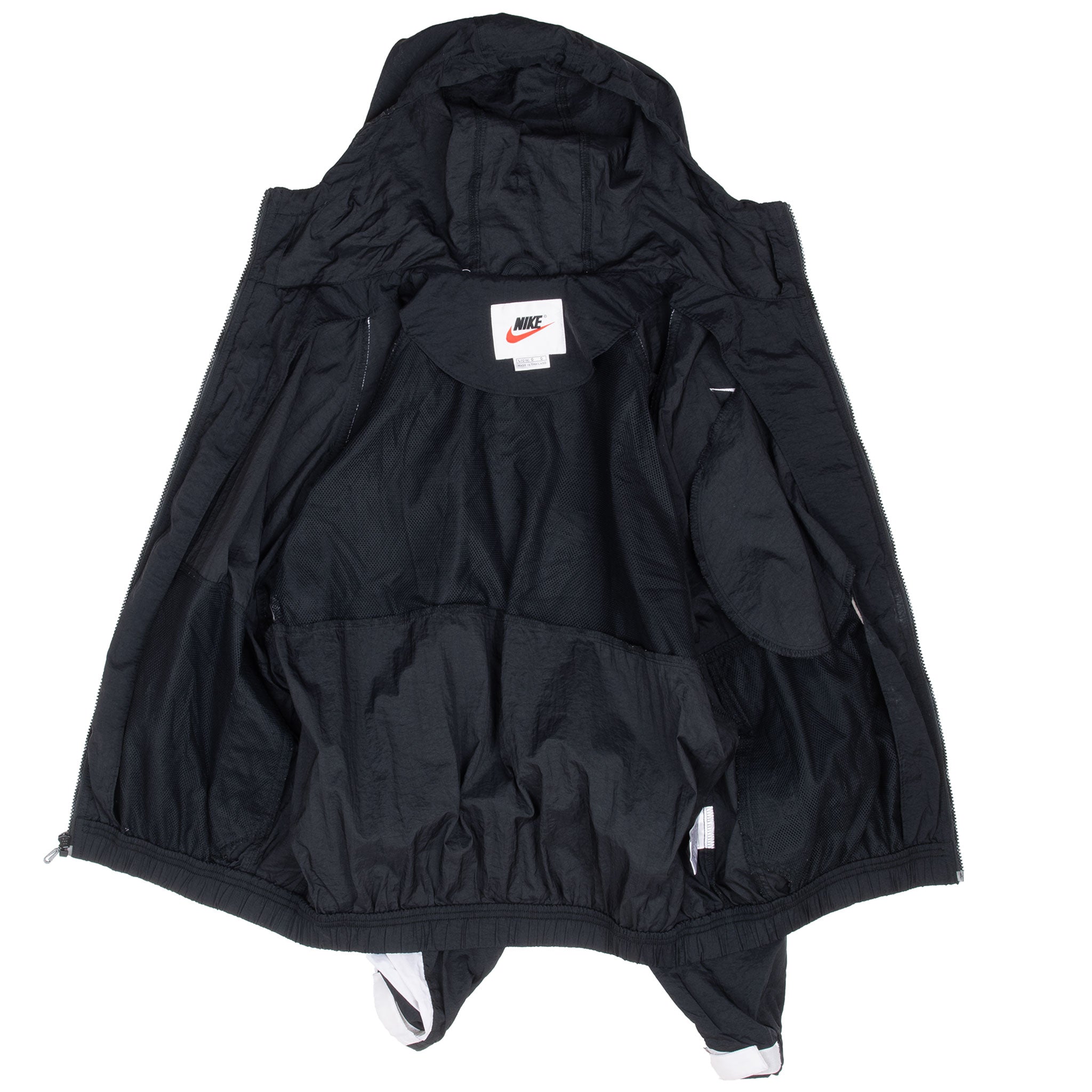 Vintage Nike Black Swoosh Windbreaker Jacket 1990S Size Women Large