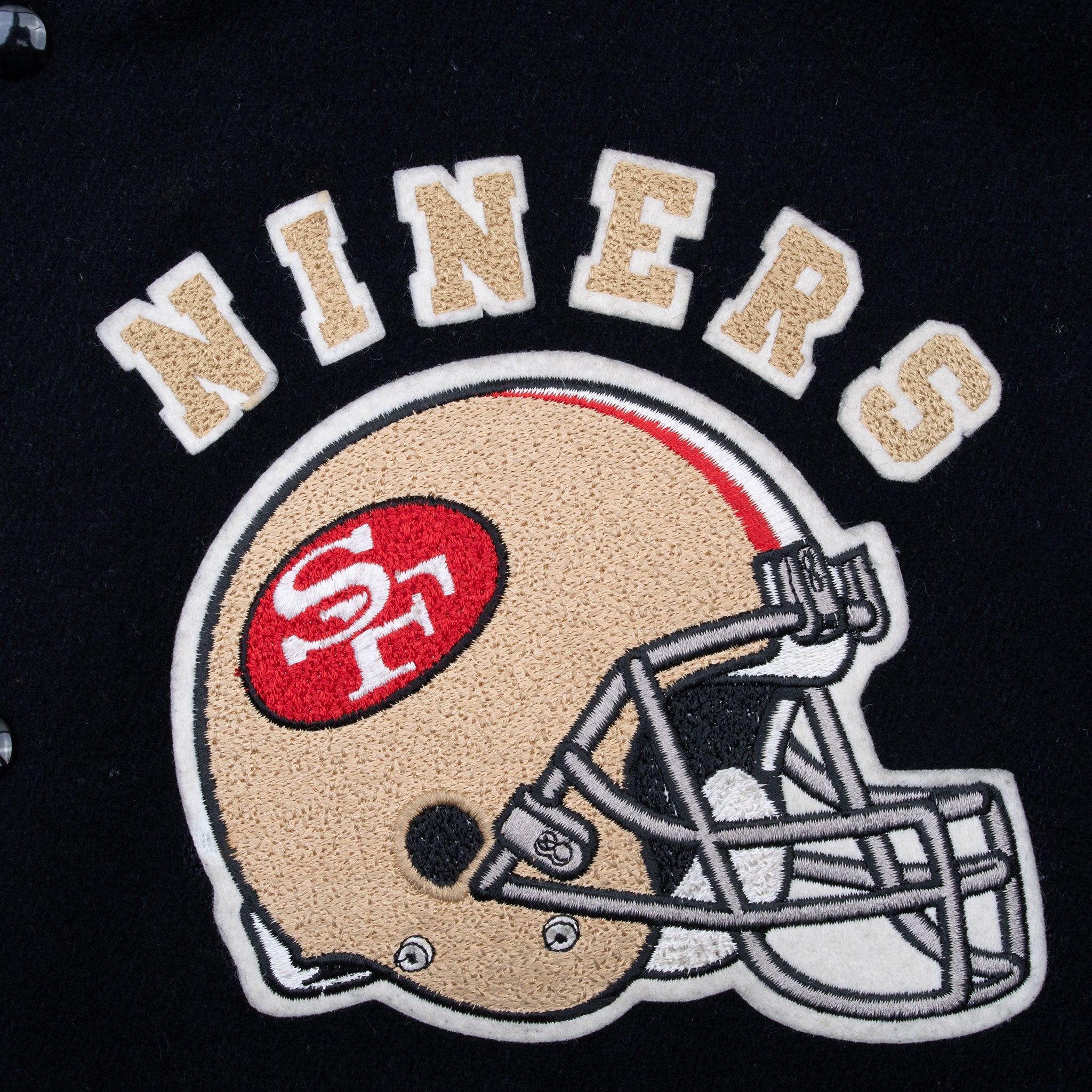 Vintage Nfl San Francisco 49Ers Chalk Line Wool Leather Bomber Varsity Jacket Size 2XL 1980S Made In USA
