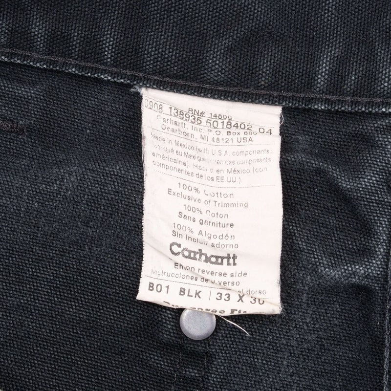 Vintage Carhartt Carpenter Double Knee Black Pants 2000S Size 31X28

Size on tag 33X30 Actual Size 31X28