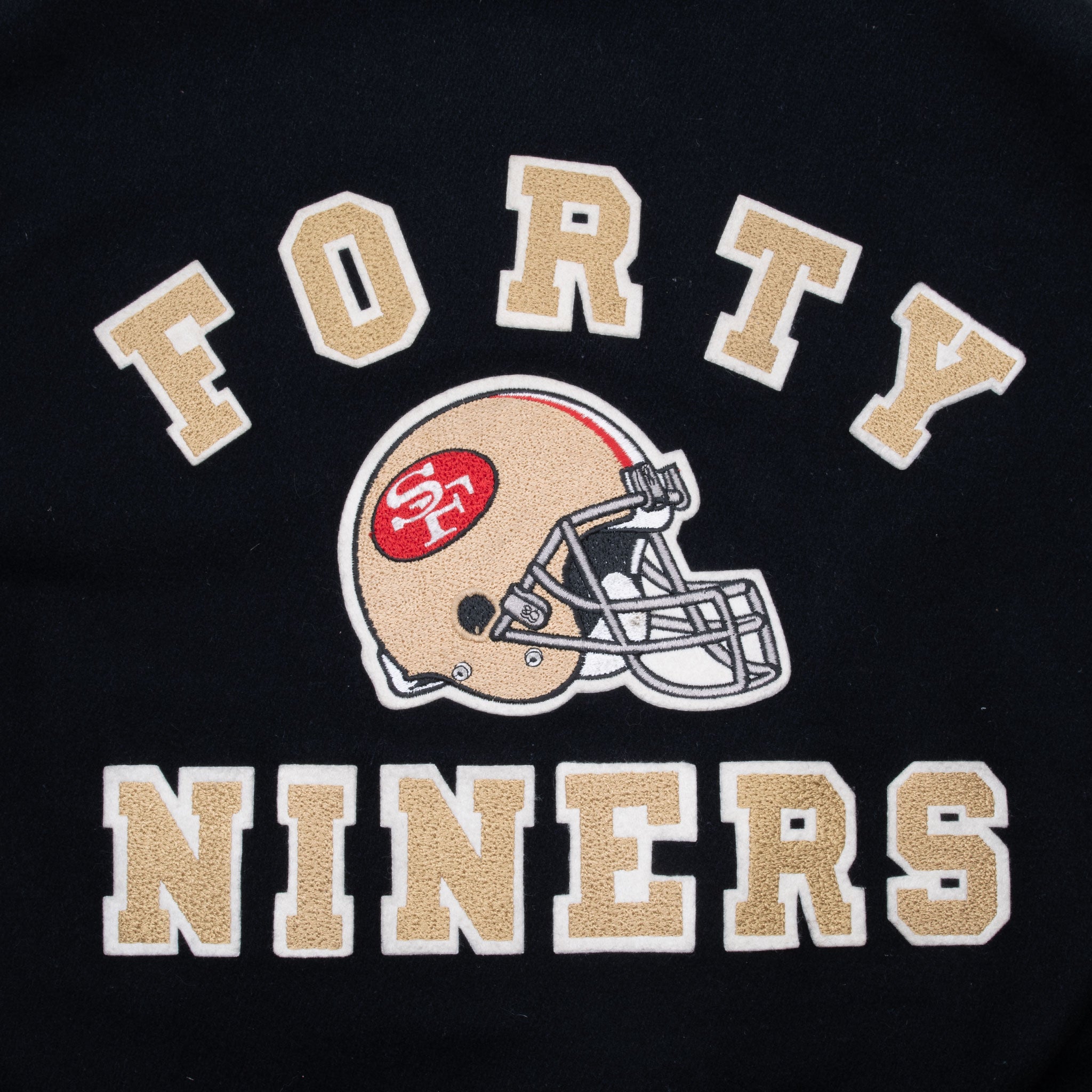 Vintage Nfl San Francisco 49Ers Chalk Line Wool Leather Bomber Varsity Jacket Size 2XL 1980S Made In USA