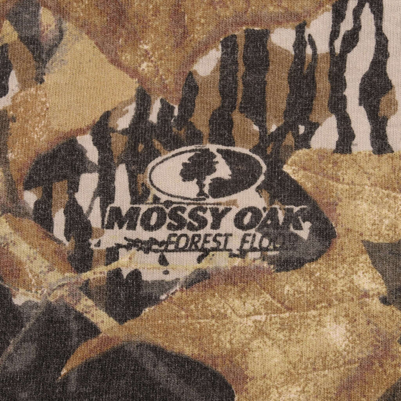 Vintage Hunting Mossy Oak Forest Floor Camo Long Sleeve Tee Shirt Size Large