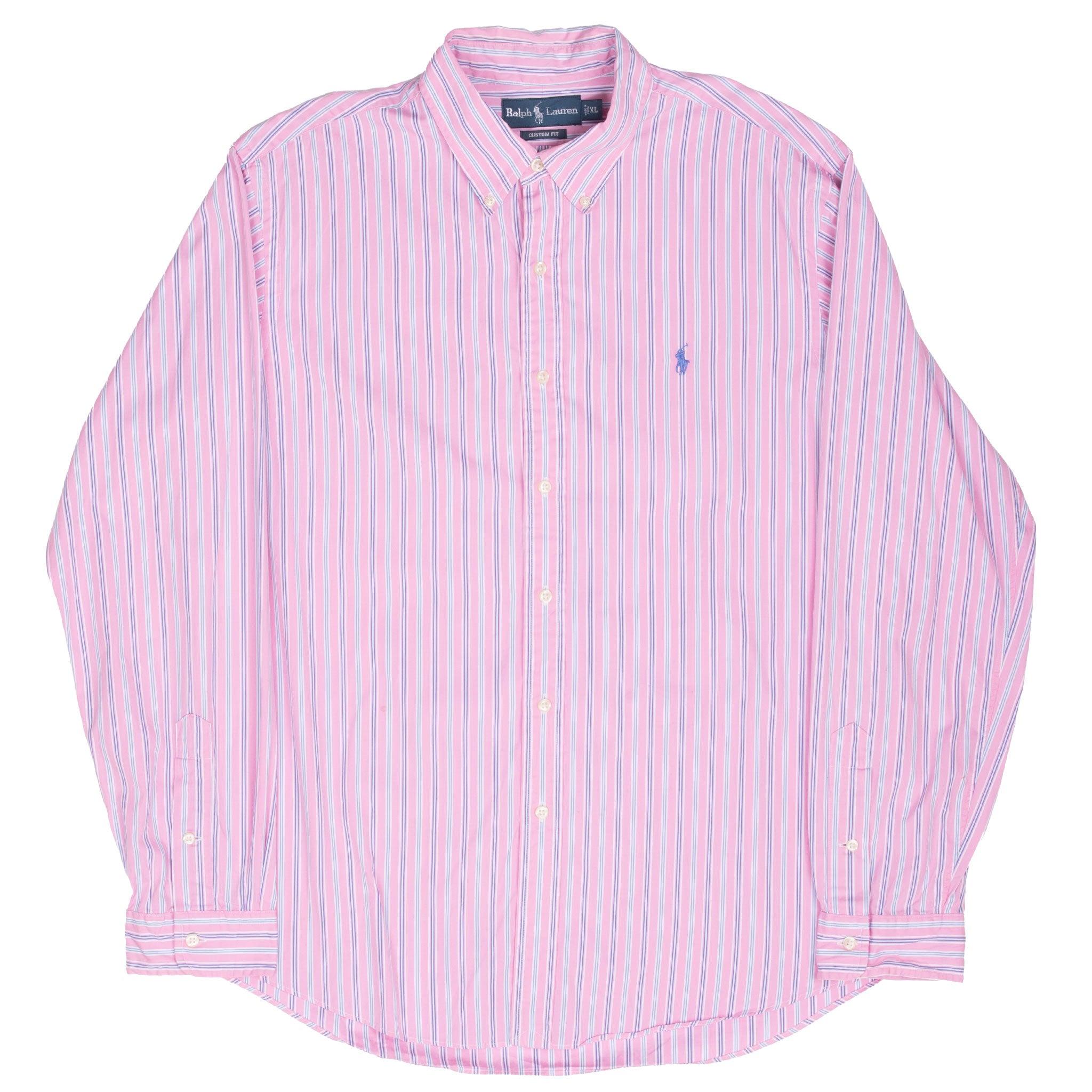 Vintage Ralph Lauren Classic Striped Pink Shirt 1990S Size XL