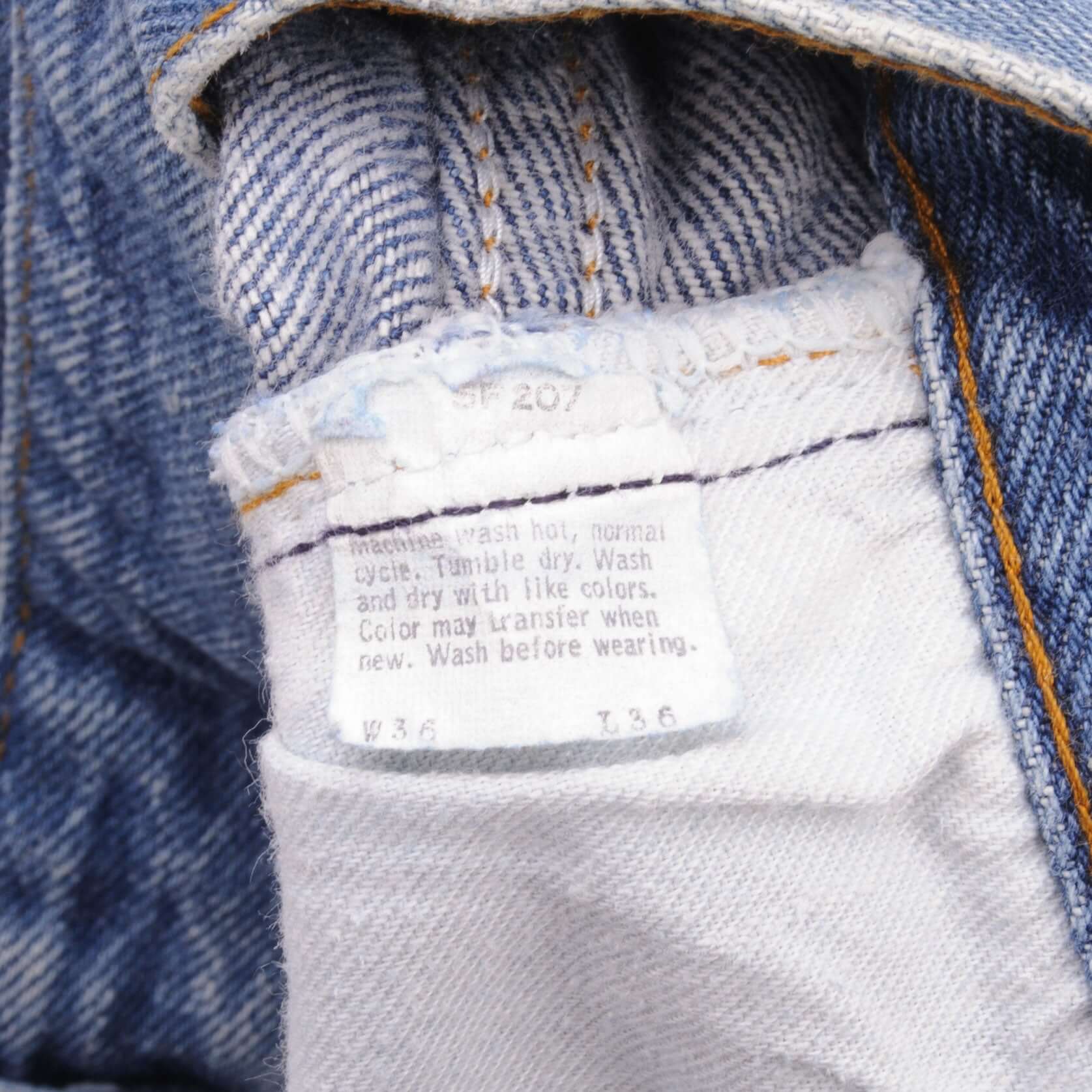 Beautiful Indigo Levis 501 Jeans 1980s Made in USA with Medium Wash   Size on tag 36X36 Actual Size 34X34   Back Button #532