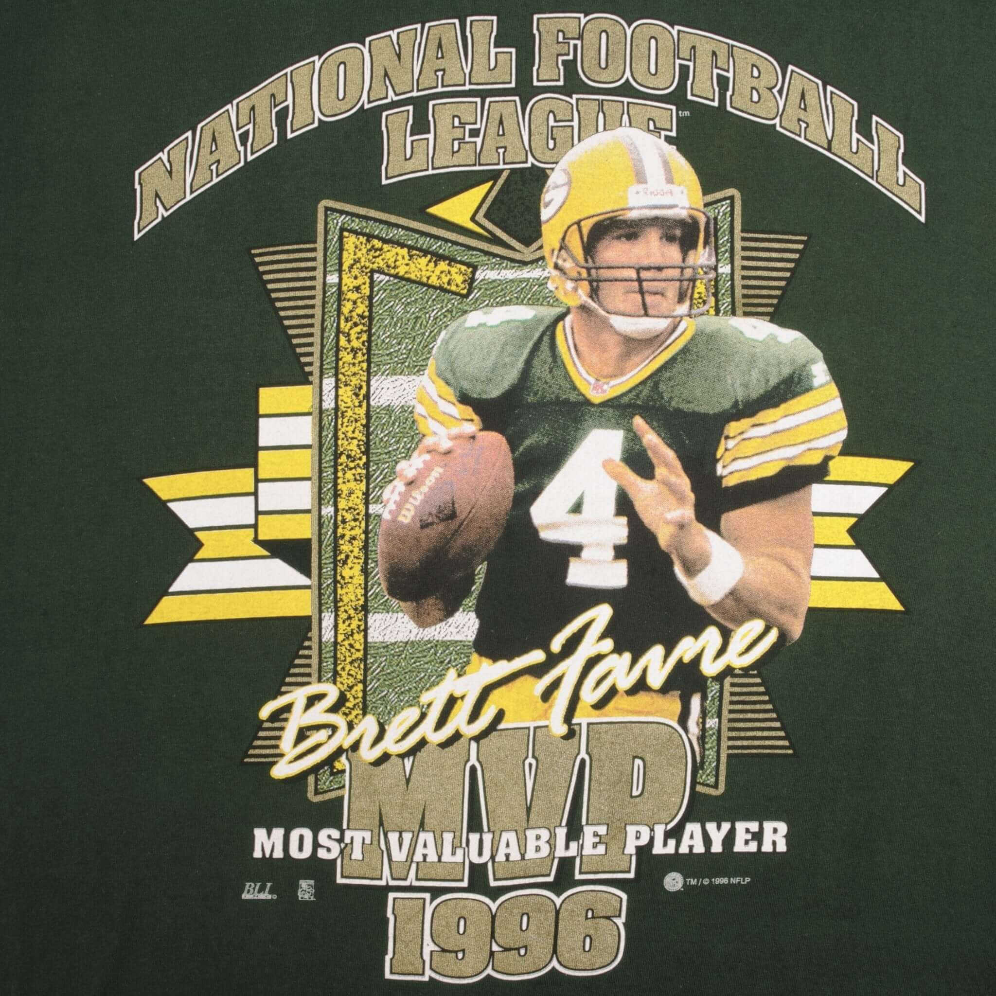 Vintage NFL Green Bay Packers Brett Favre MVP 1996 Tee Shirt Size XL
