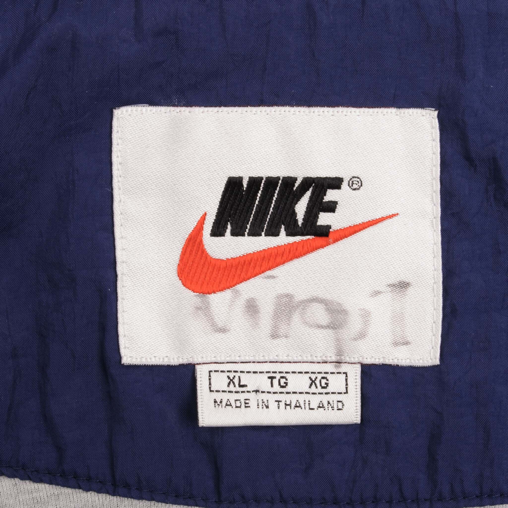 Vintage Nike Big Swoosh Blue Windbreaker Jacket 1990S Size XL