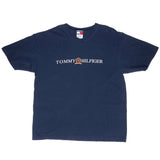 Vintage Tommy Hilfiger Blue V Neck Tee Shirt 1990S Size Large