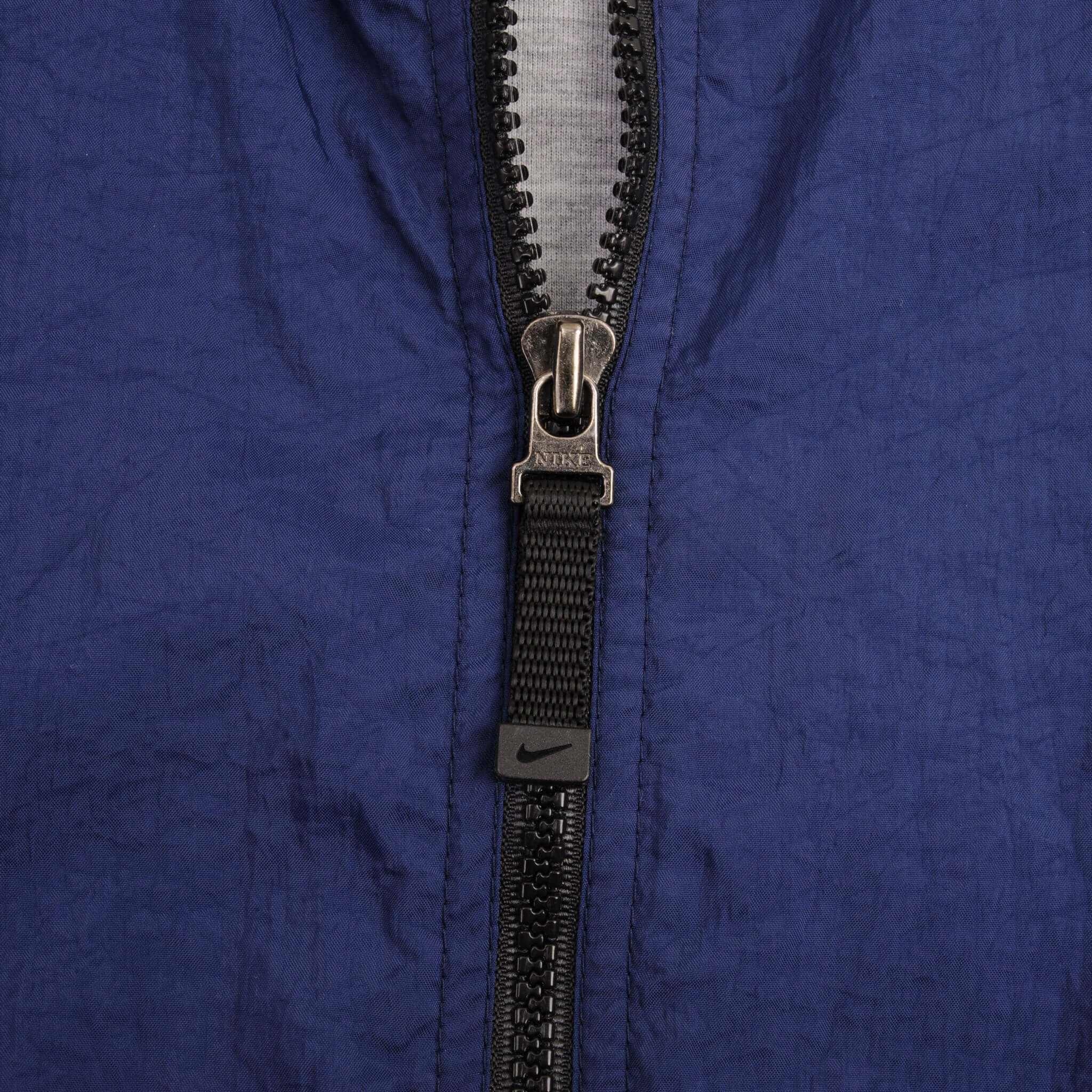 Vintage Nike Big Swoosh Blue Windbreaker Jacket 1990S Size XL