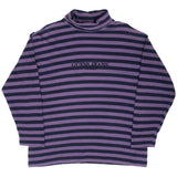 Vintage Guess Jeans Usa Striped Turtle Neck Long Sleeve Tee Shirt 1990S Size Large Made In USA