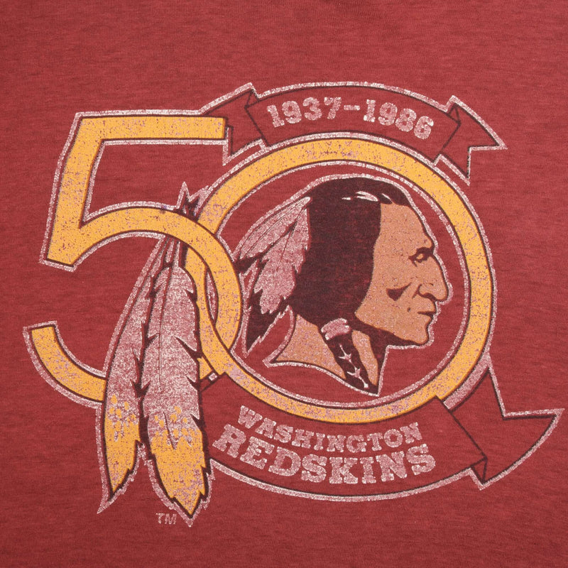 Vintage NFL 50th Anniversary Washington Redskins Tee Shirt 1986 Size Small Made In USA. Stedman