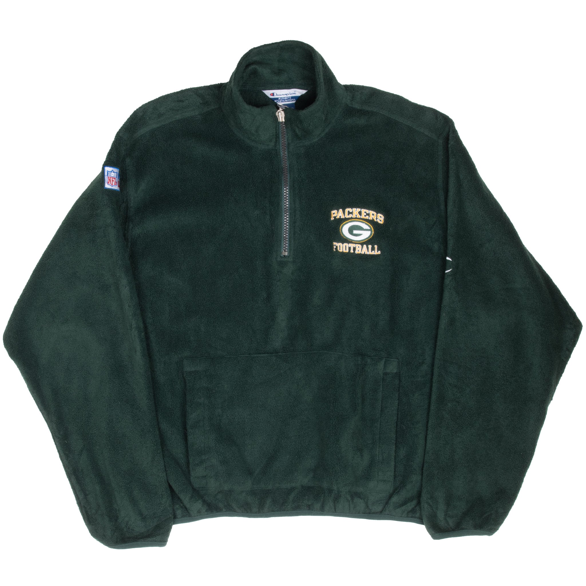 Vintage Nfl Green Bay Packers Quarter Zip Champion Fleece Jacket Size Large 1990S