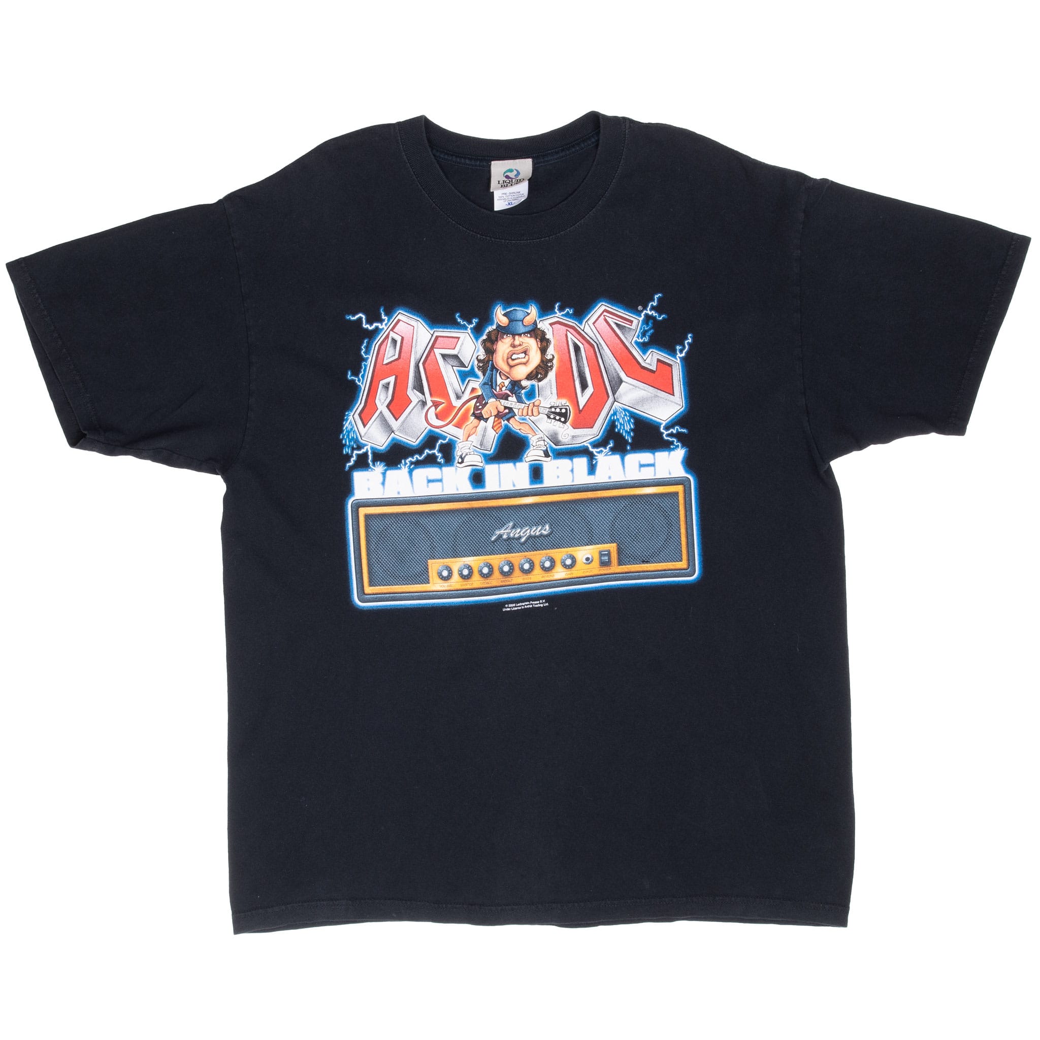 Vintage Acdc Back In Black 2006 Liquid Blue Tee Shirt Size XL
