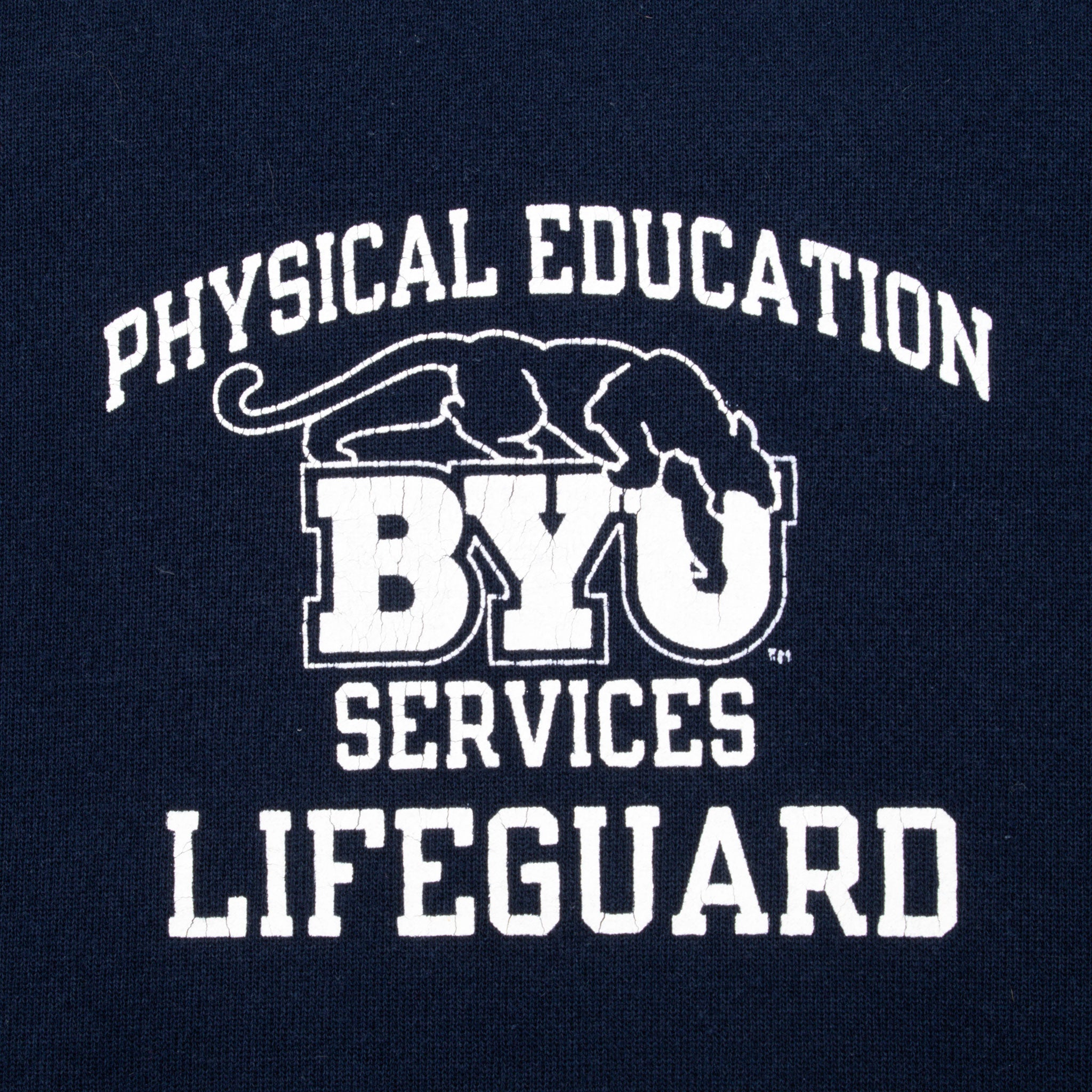 VINTAGE NCAA BYU LIFEGUARD CHAMPION 1990S SWEATSHIRT XL MADE IN USA