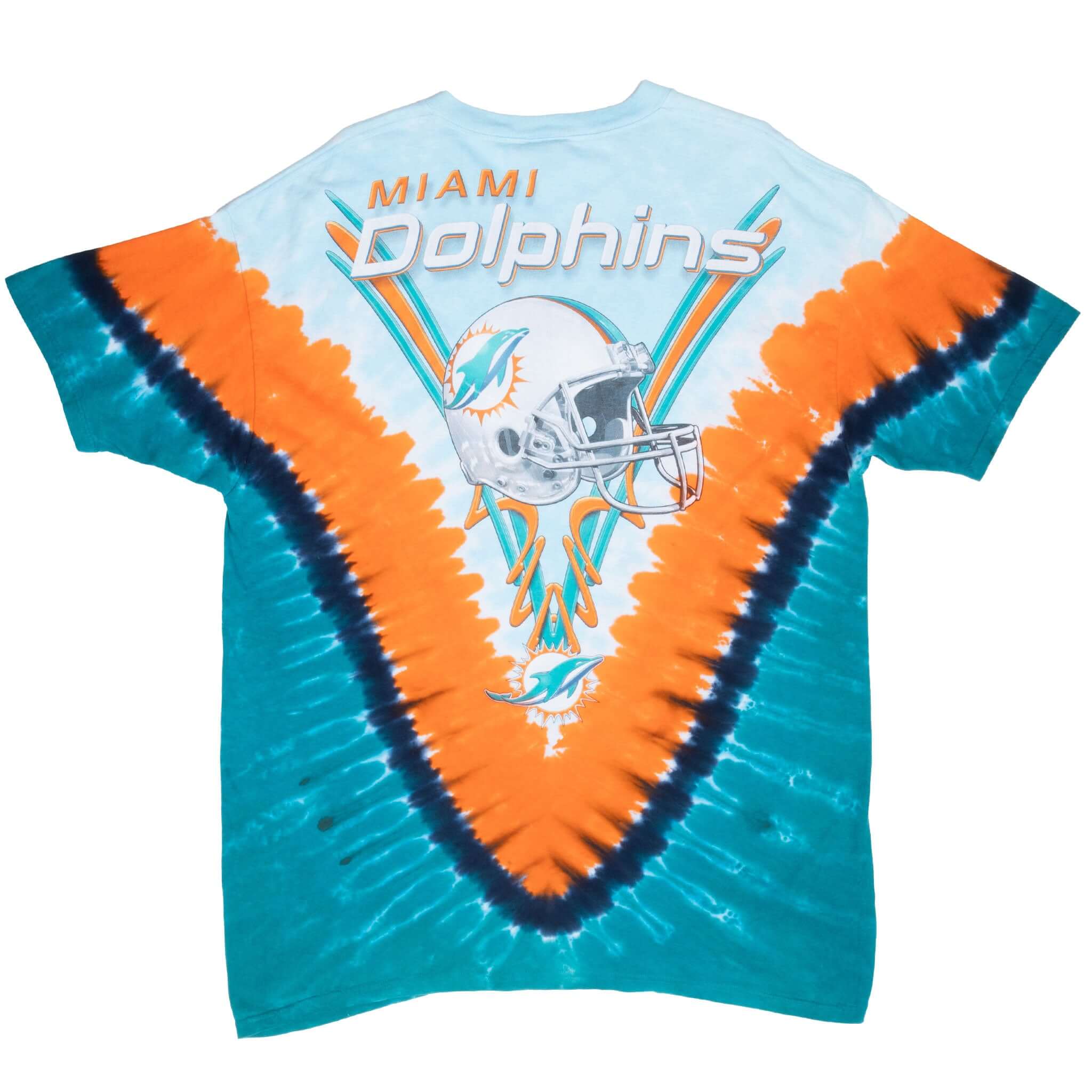 Vintage Nfl Miami Dolphins Tie Dye Tee Shirt Size XL 2000S