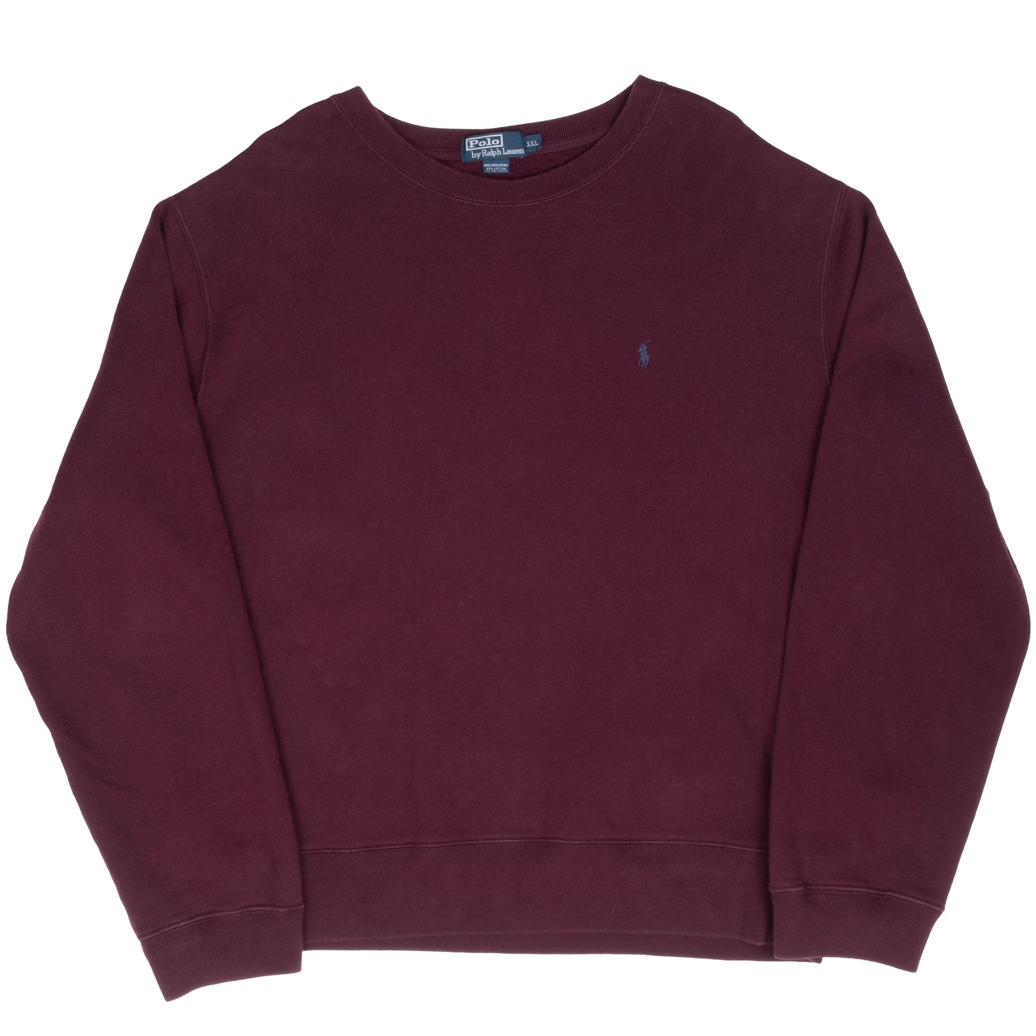 Vintage Ralph Lauren Burgundy 1990S Classic Crewneck Sweatshirt Size 2XL