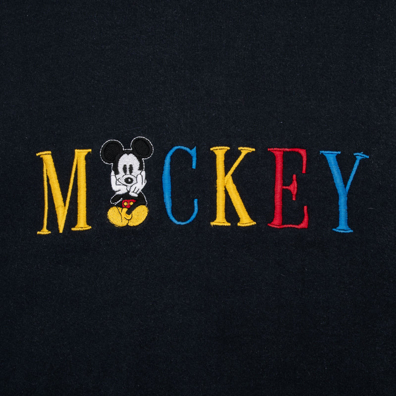 Vintage Disney Mickey Mouse Embroidered Sweatshirt Size Large 1990S Made In Usa