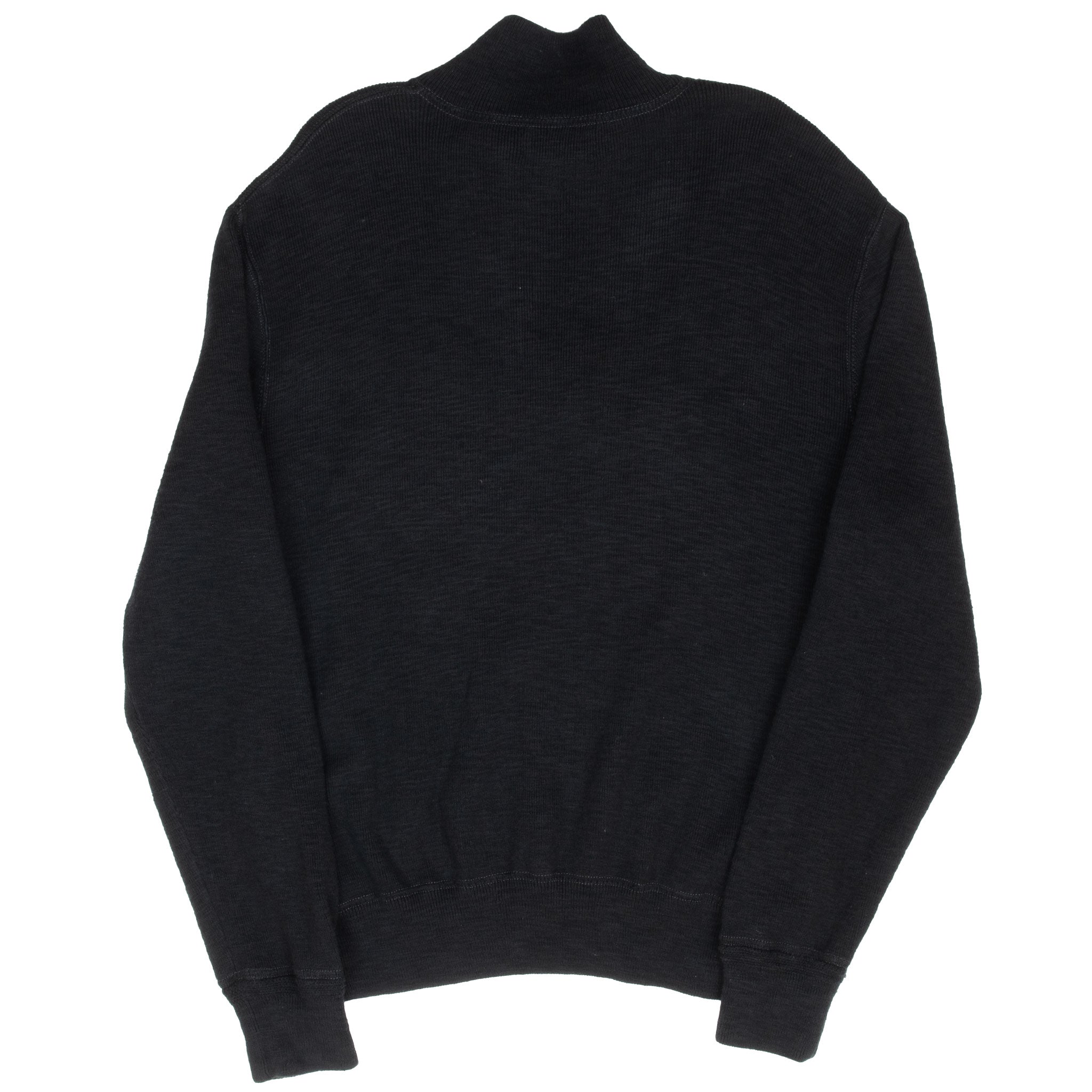VINTAGE POLO RALPH LAUREN SPELLOUT BLACK QUARTER 1/4 ZIP SWEATER LARGE