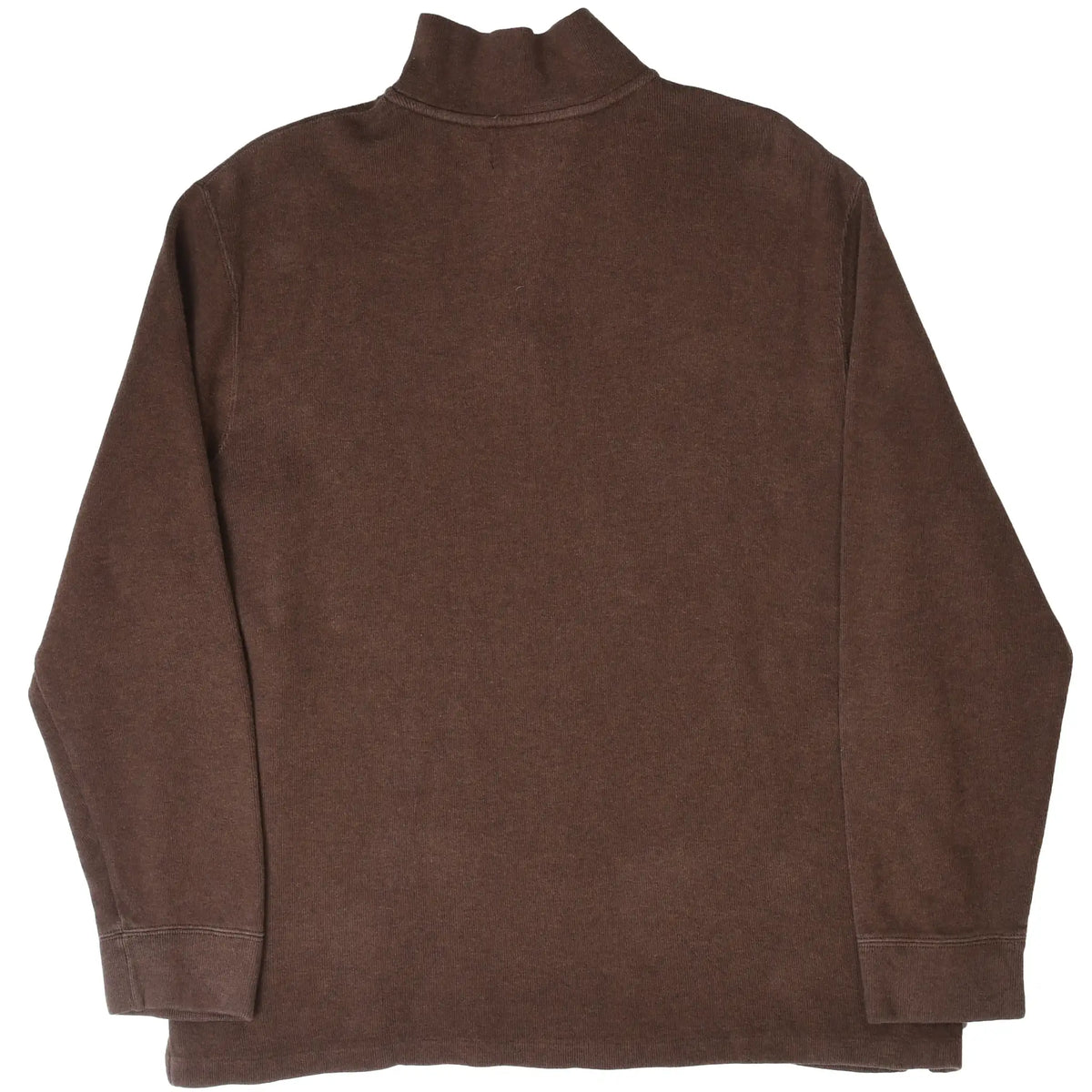 Back of brown Polo Ralph Lauren quarter-zip sweater