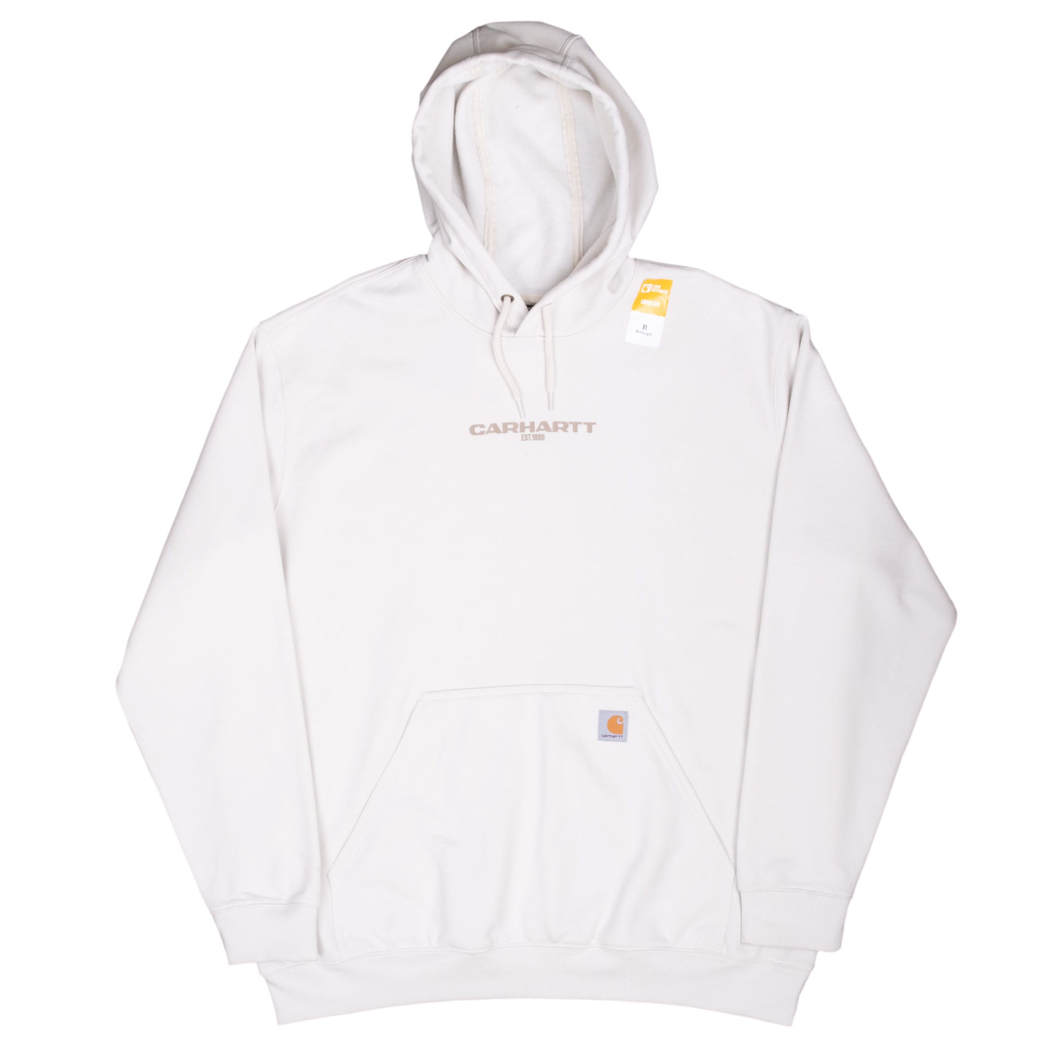 Vintage Carhartt White Hoodie Sweatshirt 2000S Size XL Deadstock
