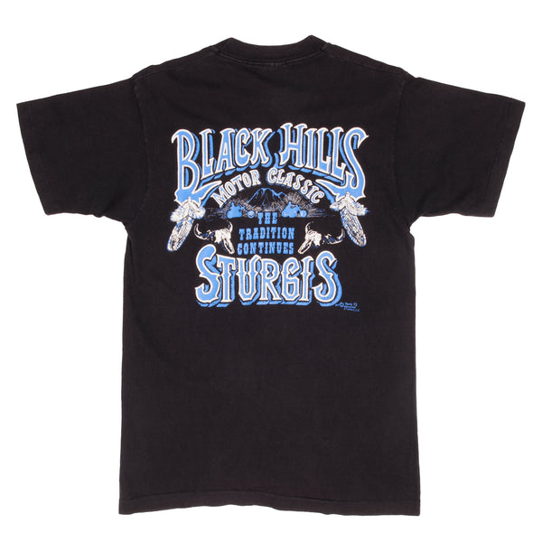 Vintage Sturgis Black Hills Rally Tee Shirt 1987 Size Medium Made In USA With Single Stitch Sleeves.