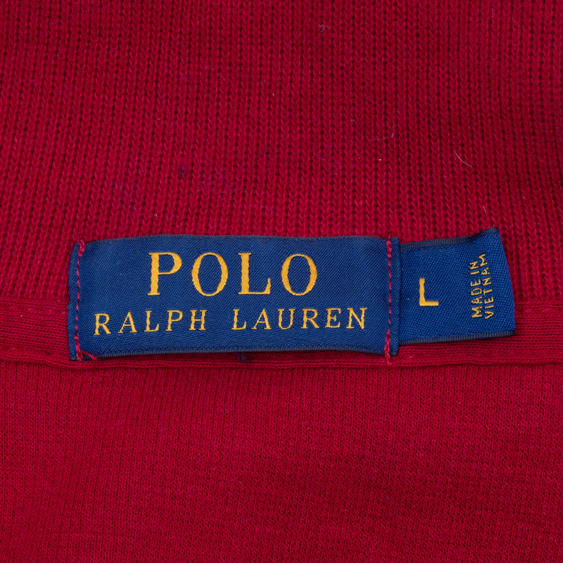 Vintage Polo Ralph Lauren Red Quarter 1/4 Zip Sweater 1990S Size Large