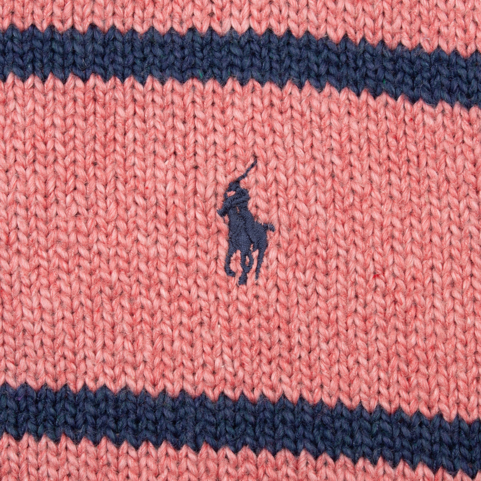 Vintage Ralph Lauren Pink Blue Stripe Knit Sweatshirt 1990S Size 2XL