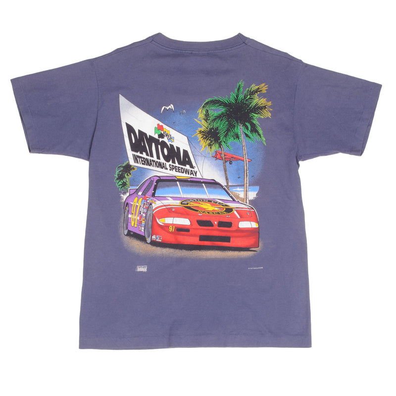Vintage Nascar Daytona International Speedway 1997 Tee Shirt Size Medium Made In USA With Single Stitch Sleeves