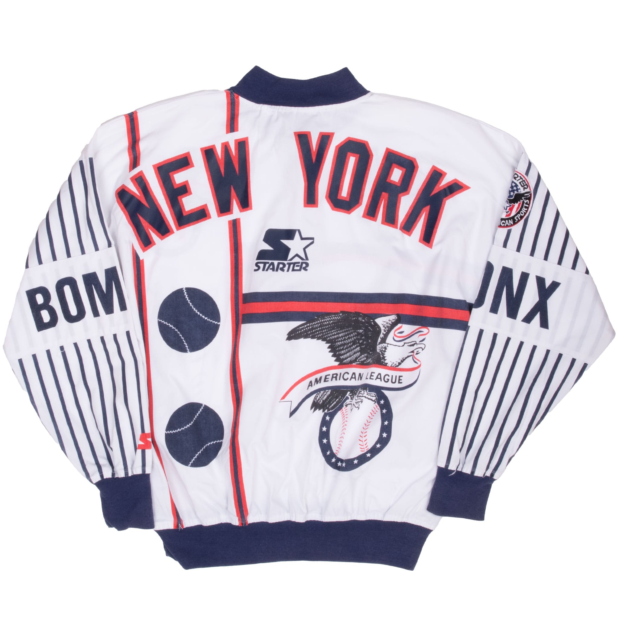 Vintage Mlb New York Yankees All Over Print 1980S Pullover Starter Jacket Size Large