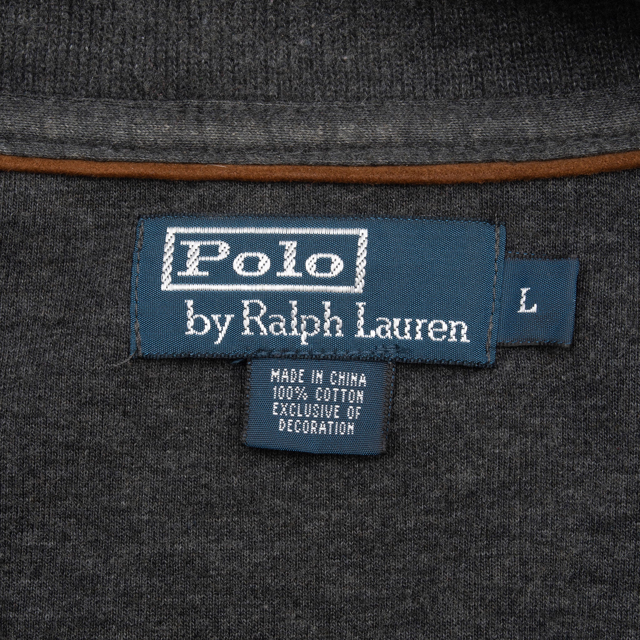 Vintage Polo Ralph Lauren Dark Grey Quarter 1/4 Zip Sweater 1990S Size Large