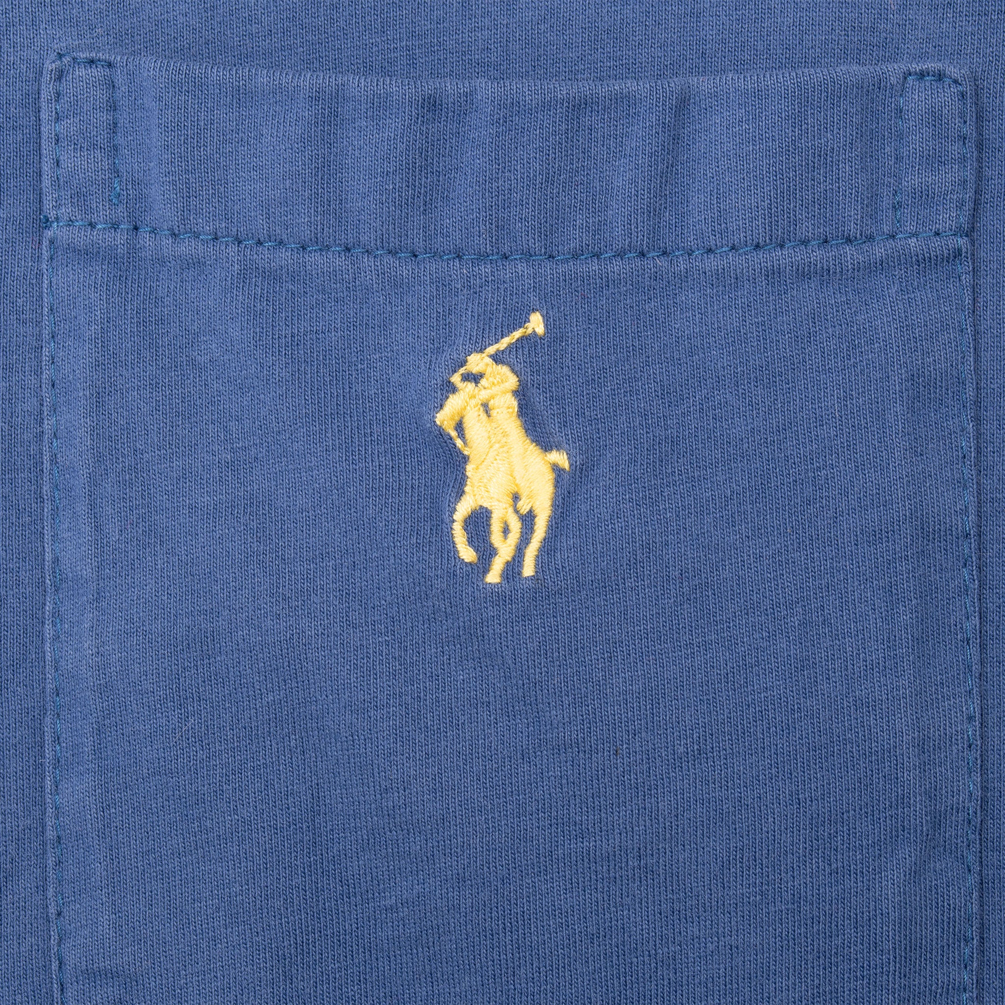 VINTAGE POLO RALPH LAUREN BLUE POCKET TEE SHIRT 1990S SIZE LARGE