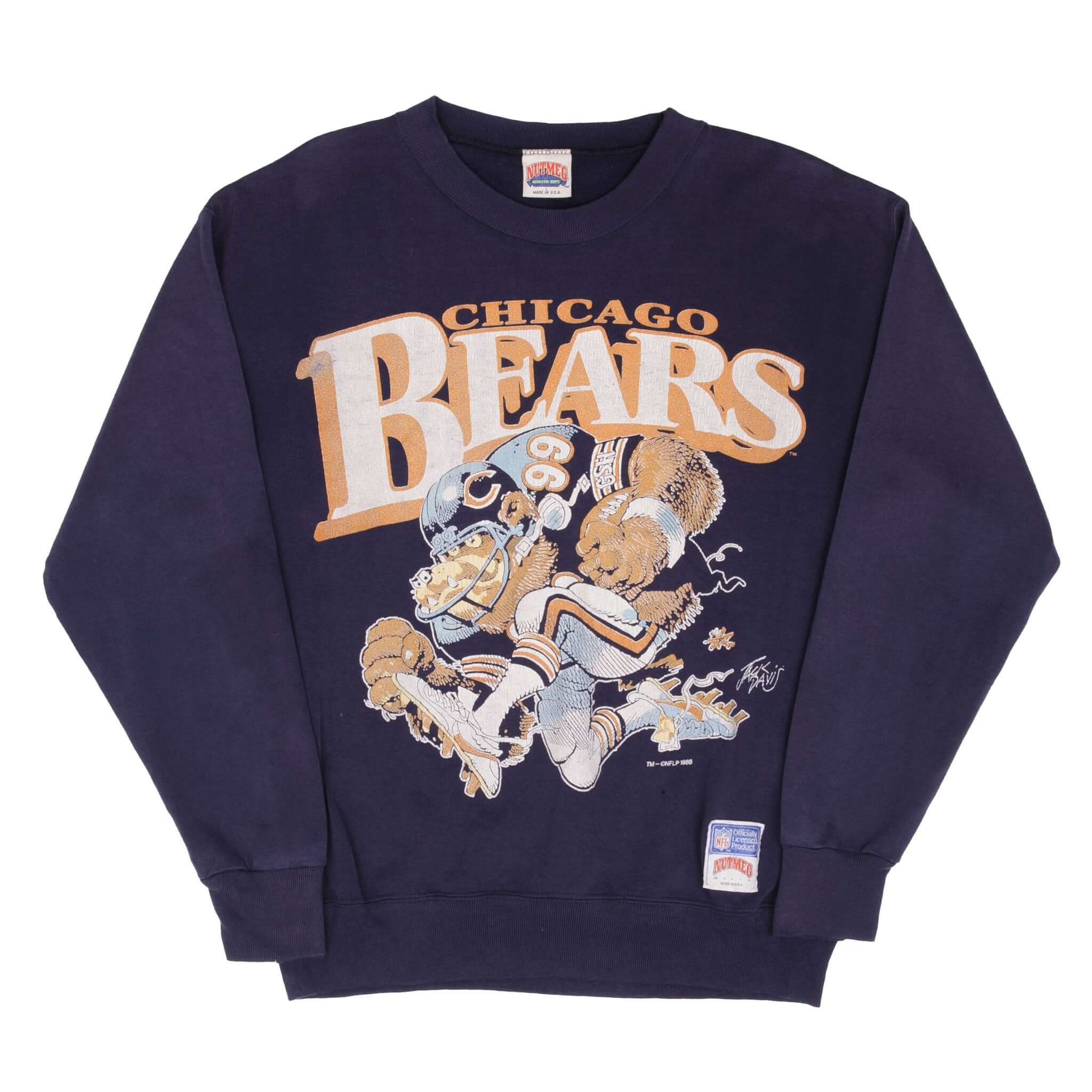 Vintage NFL Chicago Bears Sweatshirt 1988 Size Large Made In USA