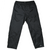Front of black Nike nylon track pants with white Swoosh near the lower leg