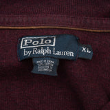 Vintage Polo Ralph Lauren Burgundy Quarter 1/4 Zip Sweater 1990S Size XL