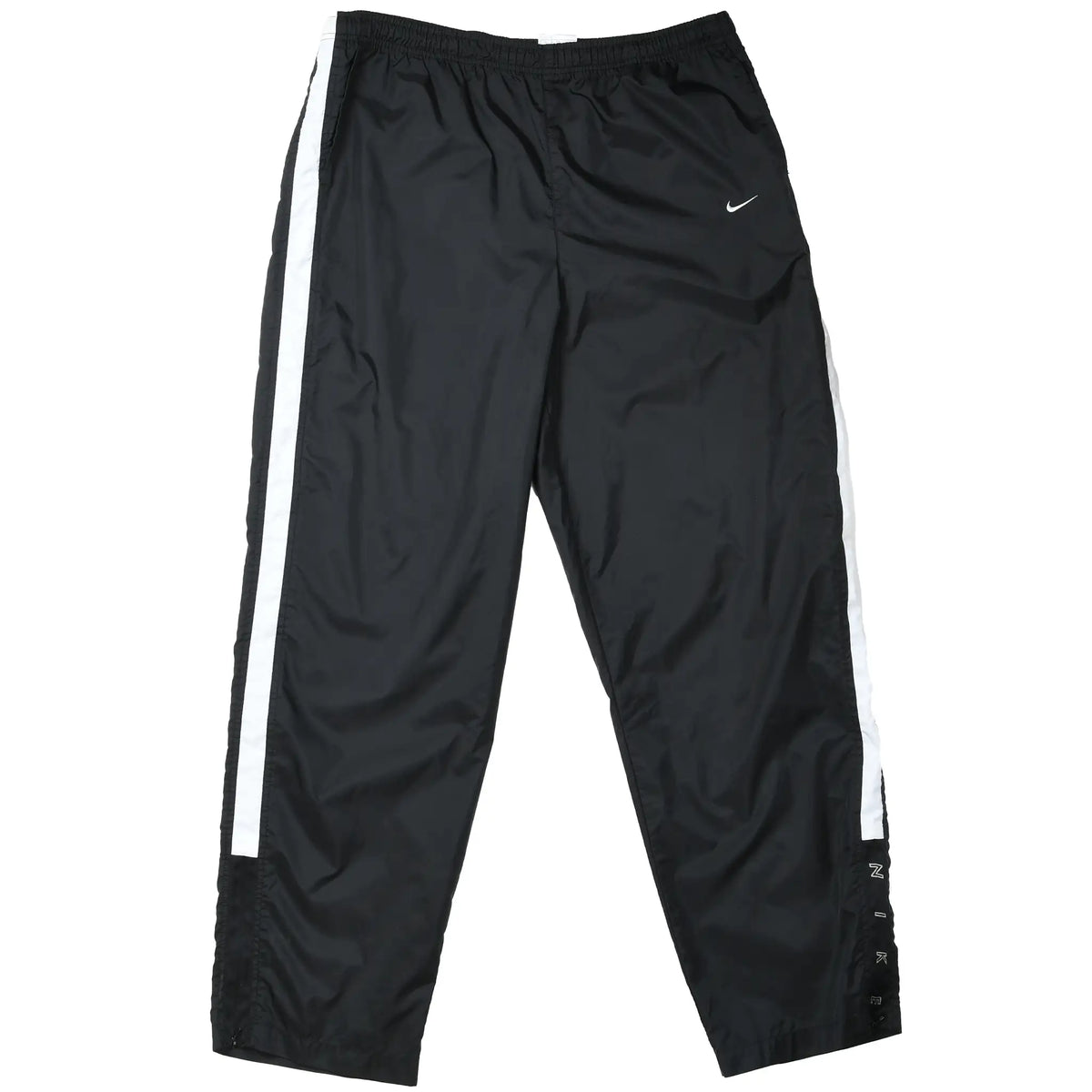 90s vintage トラックパンツ ブラック 白切替 裾細 y2k Vintage Nike Women's Black Nylon Track Pants 1990s XL
