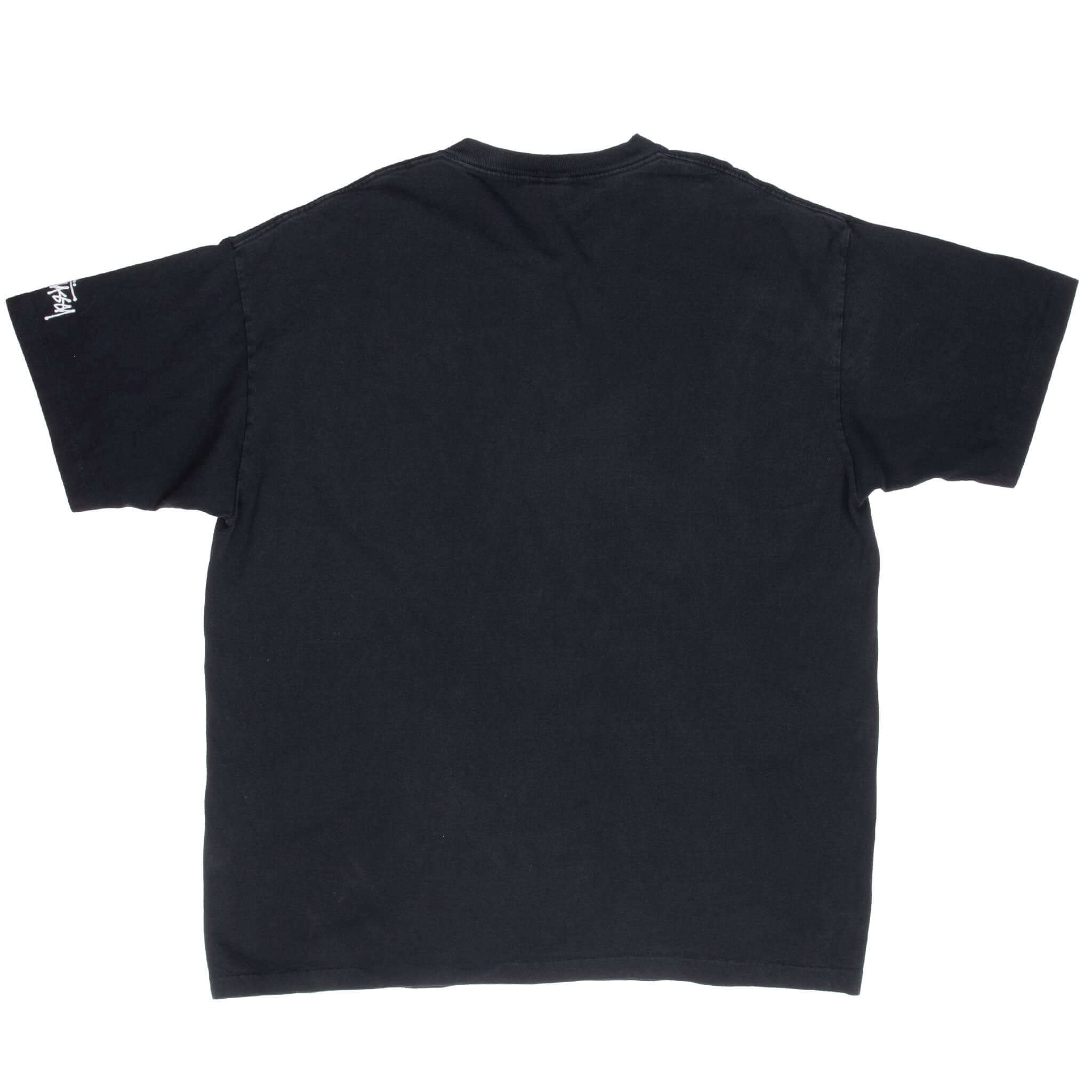 Vintage Stussy Black Tee Shirt 1990S Size 2XL Made In Usa
