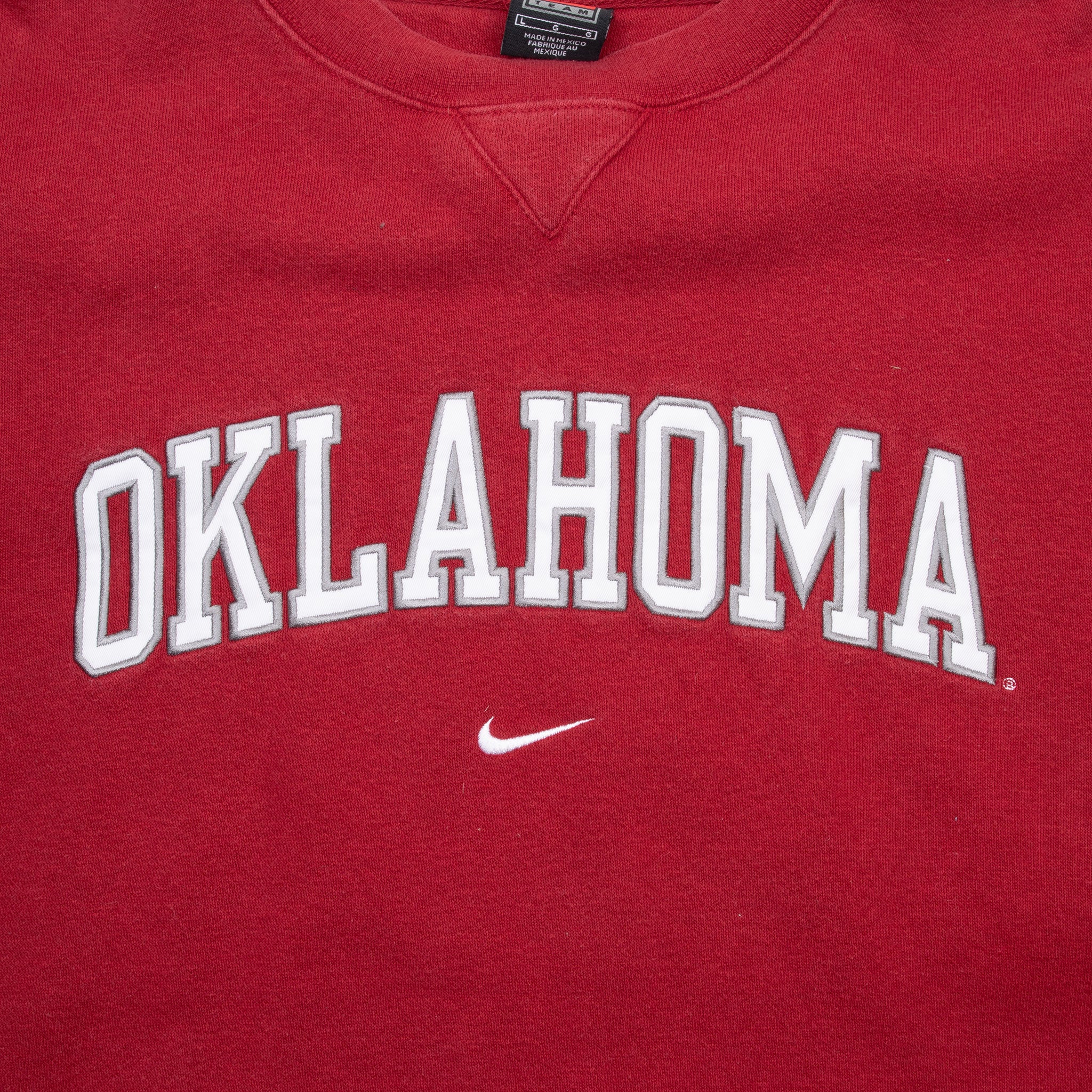 Vintage Nike Center Swoosh Ncaa Oklahoma Red Sweatshirt 1990S Size Large